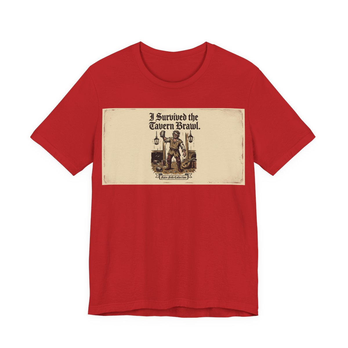 I Survived the Tavern Brawl Shirt | Funny Renaissance Faire Tee | Ren Faire Souv - Red