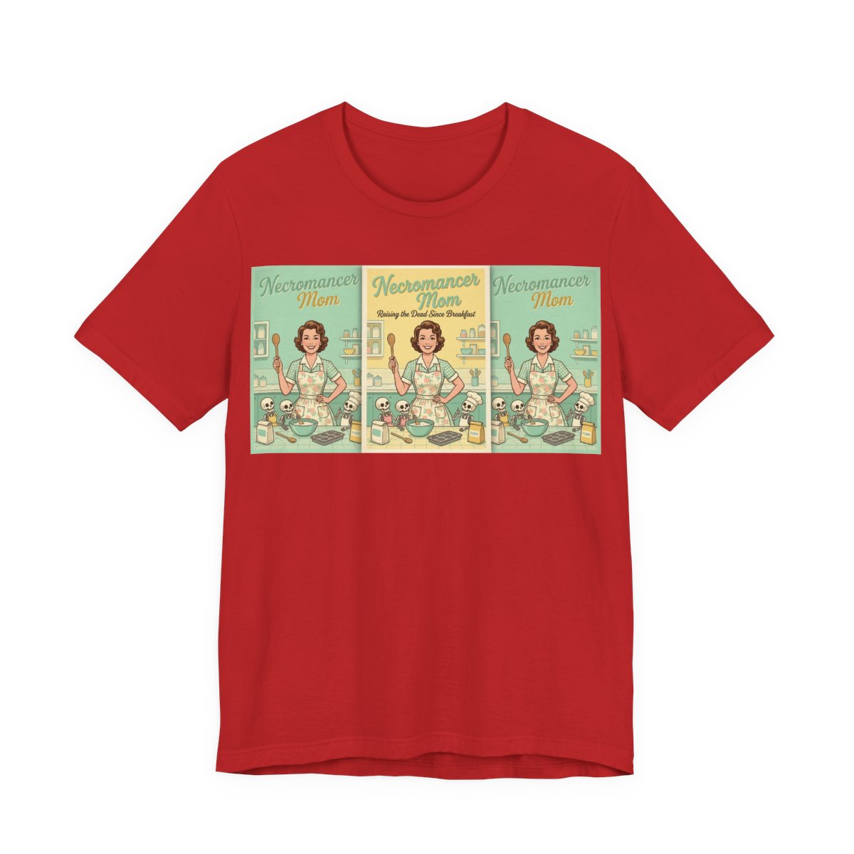 Necromancer Mom Shirt | Funny Gamer Parent Tee | TTRPG Mom Gift | Witch Mom Skel - Red