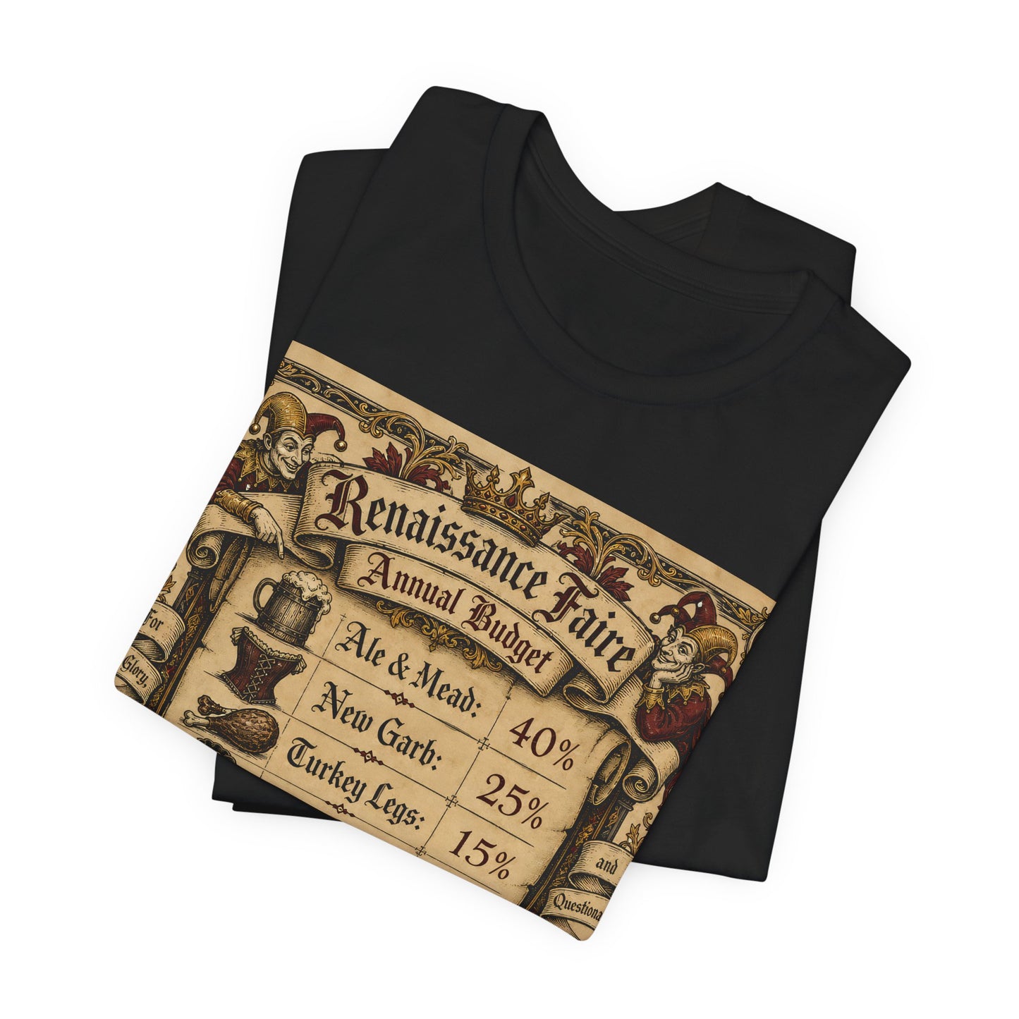 Renaissance Faire Annual Budget Shirt | Funny Ren Faire Tee | Medieval Festival Gift | Turkey Leg Mead Leather Pouch Therapy Tshirt