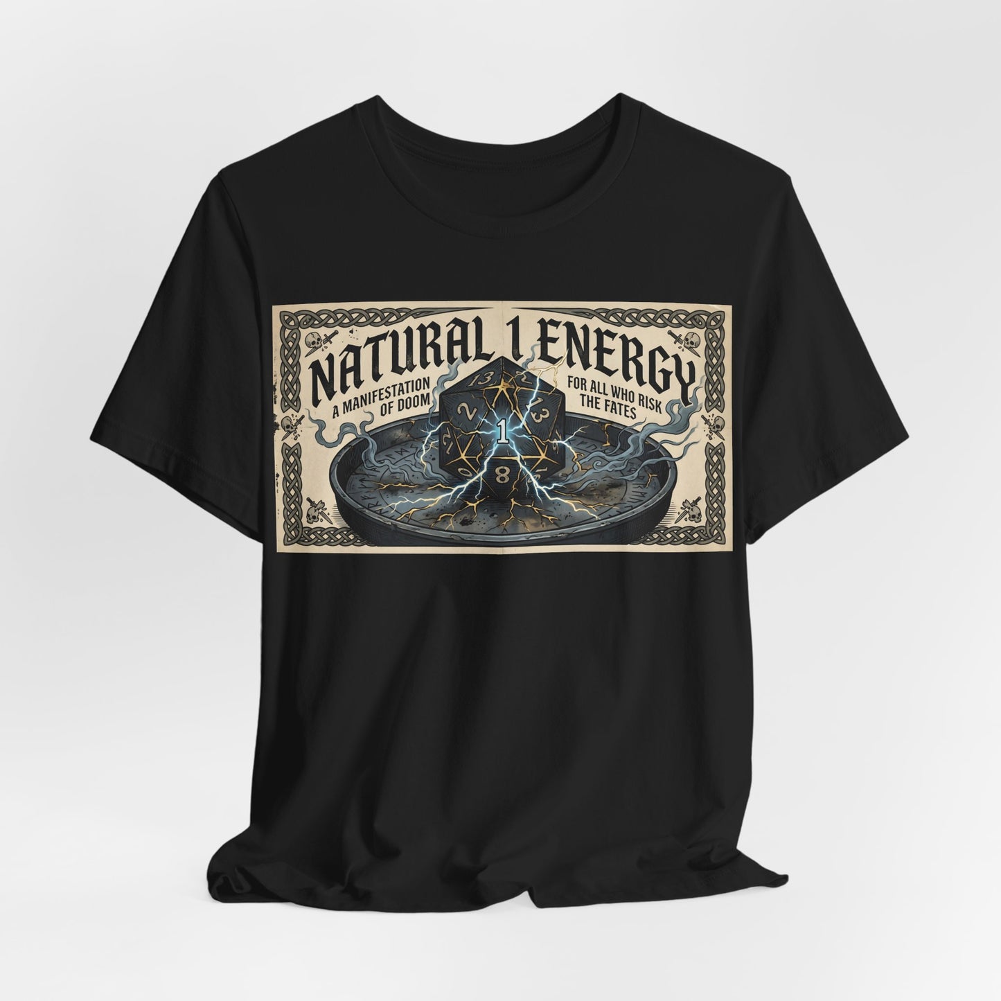 Natural 1 Energy Shirt | Funny TTRPG Gamer Tee | Dice Goblin Gift | Tabletop RPG Critical Fail d20 Bad Roll Nerd Apparel