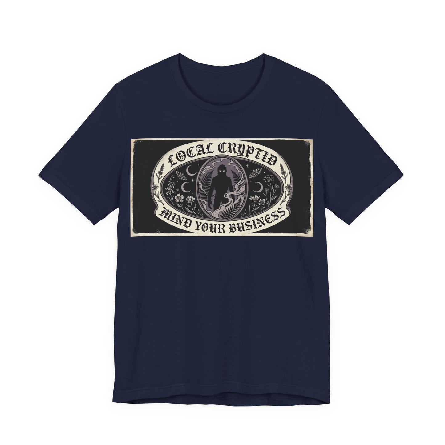 Local Cryptid Mind Your Business Shirt | Funny Goth Introvert Tee | Weird Girl Aesthetic Gift | Cryptid Sighting Vintage Poster Style