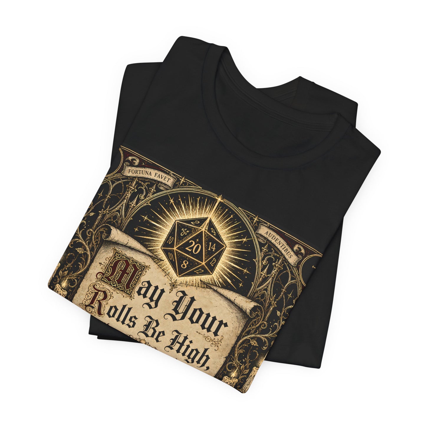 May Your Rolls Be High Your GM Be Merciful Shirt | TTRPG Prayer Blessing Tee | Tabletop RPG Gamer Gift | D20 Dice Goblin Tshirt
