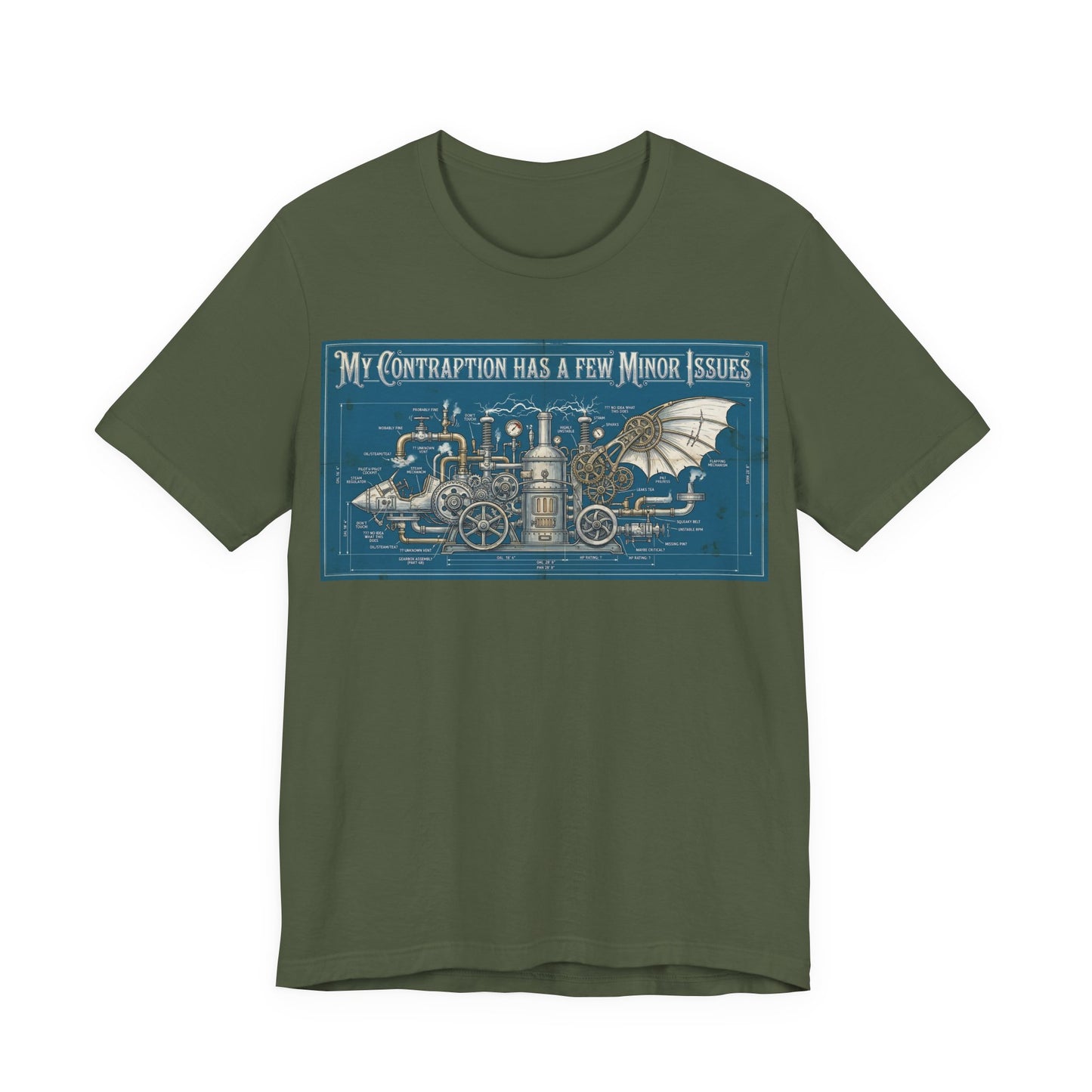 My Contraption Has a Few Minor Issues Shirt | Steampunk Engineer Tee | Maker Gift for Inventor | Funny Engineering Tshirt