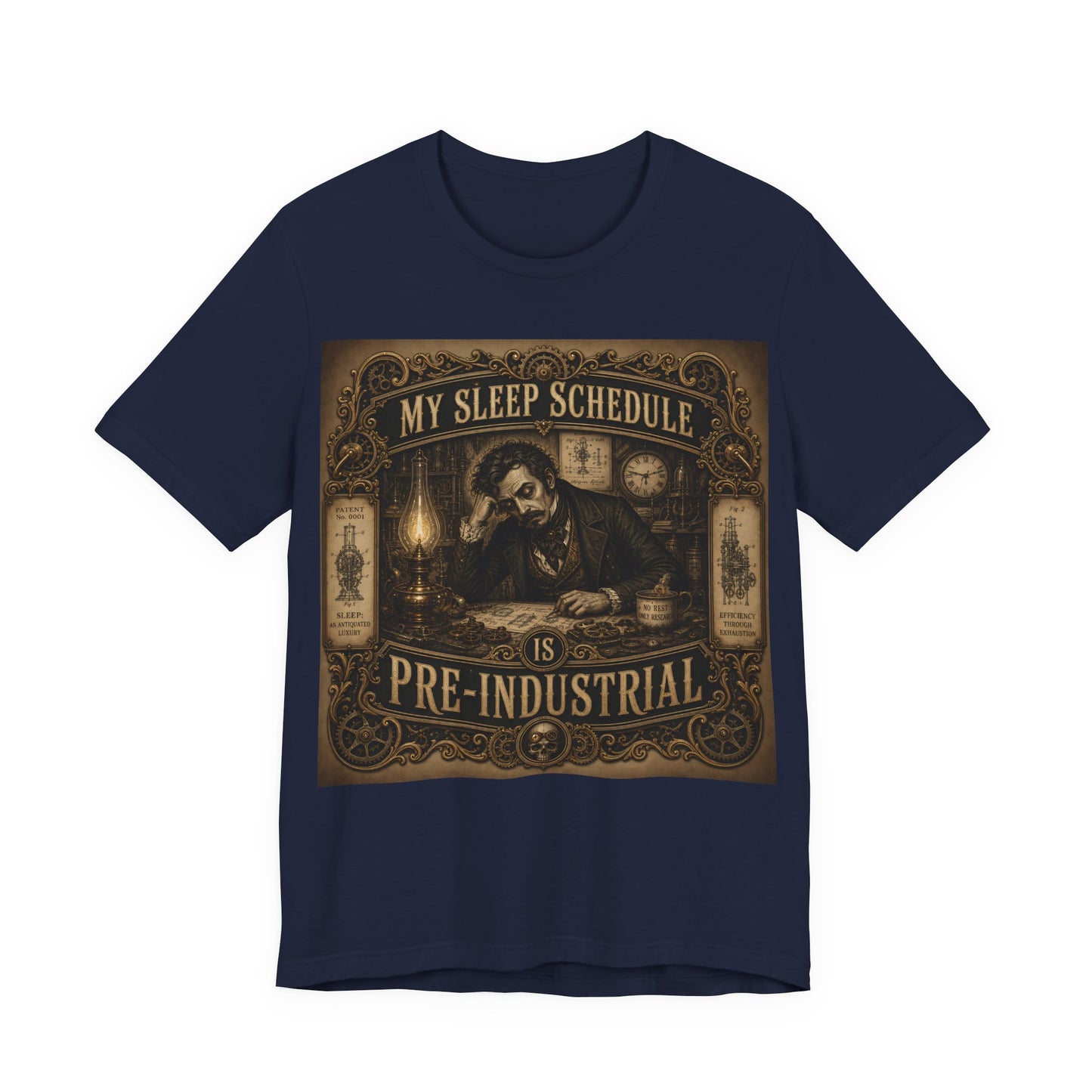 My Sleep Schedule Is Pre-Industrial Shirt | Funny Steampunk Night Owl Tee | Victorian Insomnia Gift | Goth Introvert Pocket Watch