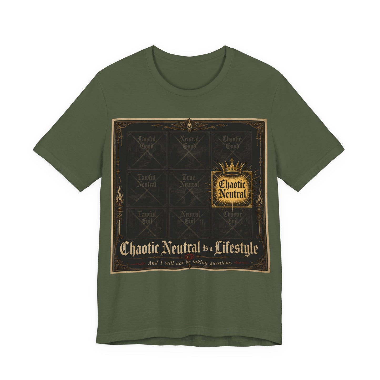 Chaotic Neutral Is a Lifestyle Shirt | TTRPG Alignment Chart Tee | Tabletop RPG Gift | Funny Gamer Unrepentant CN Tshirt