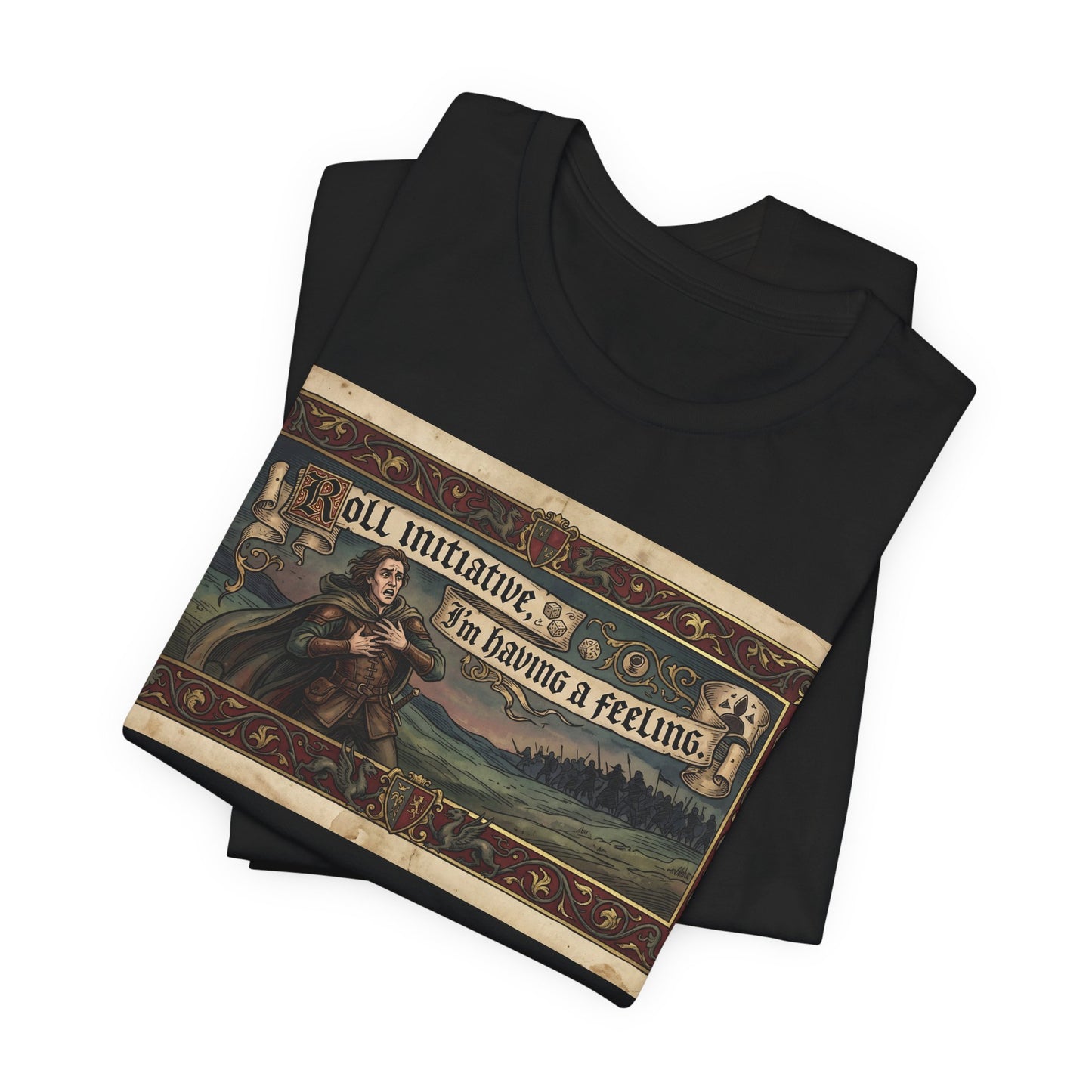Roll Initiative I'm Having A Feeling Shirt | Funny TTRPG Anxiety Gamer Tee | Tabletop RPG Gift | D20 Dice Roller Dungeon Campaign Player