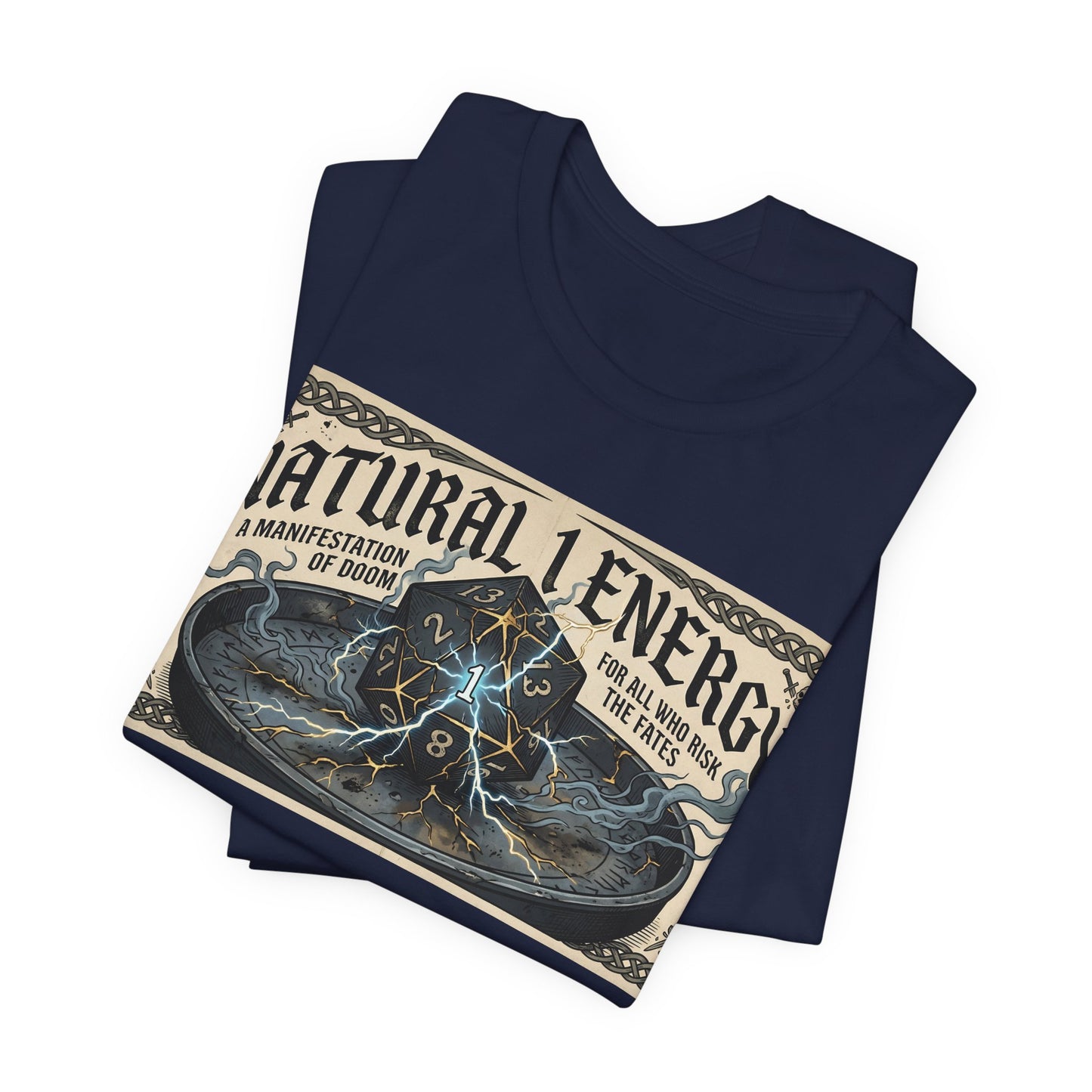 Natural 1 Energy Shirt | Funny TTRPG Gamer Tee | Dice Goblin Gift | Tabletop RPG Critical Fail d20 Bad Roll Nerd Apparel