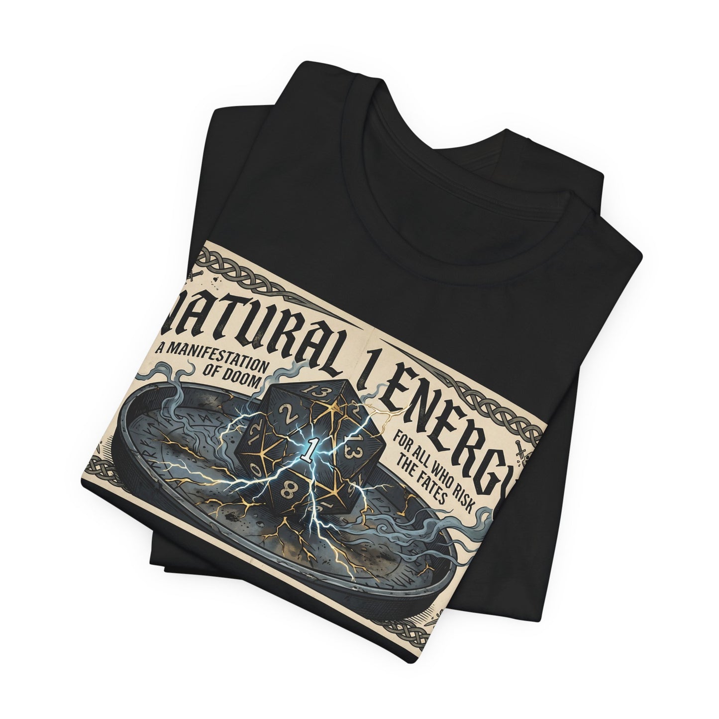 Natural 1 Energy Shirt | Funny TTRPG Gamer Tee | Dice Goblin Gift | Tabletop RPG Critical Fail d20 Bad Roll Nerd Apparel