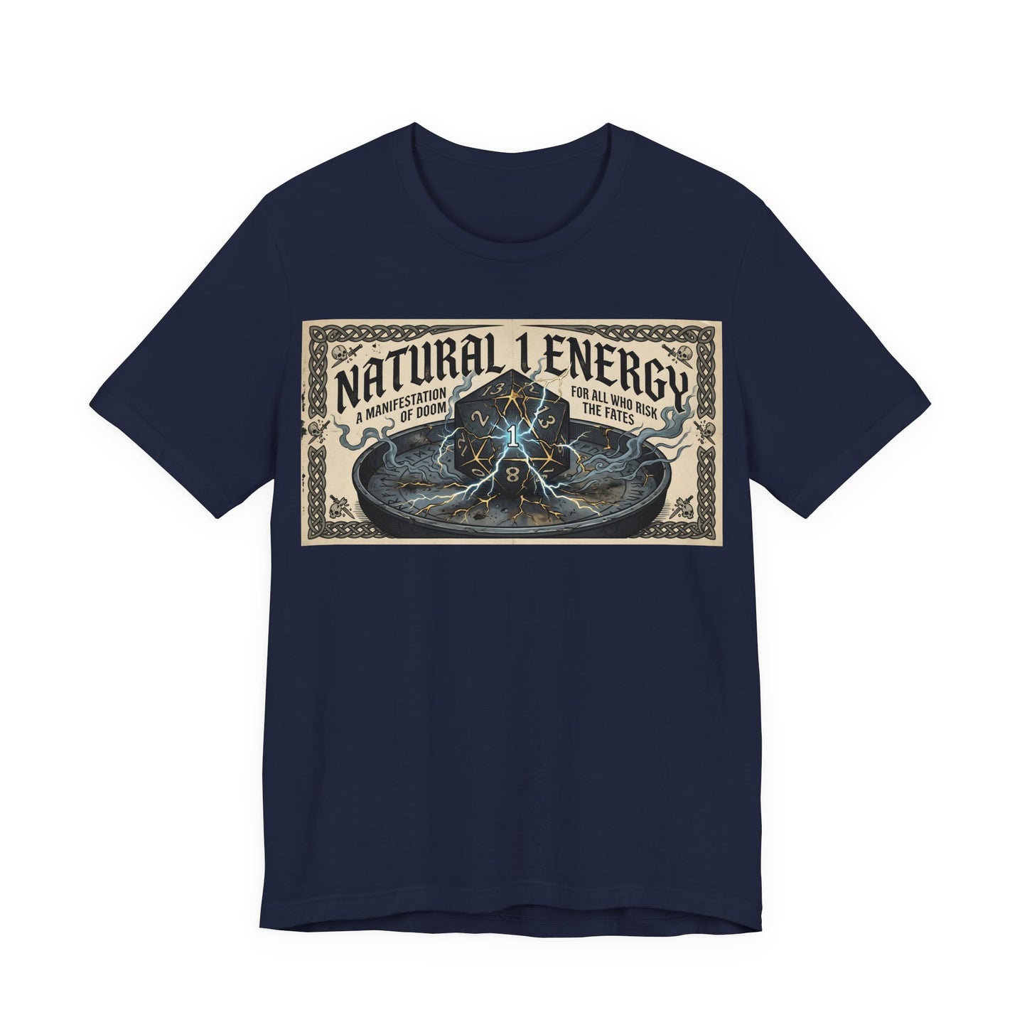 Natural 1 Energy Shirt | Funny TTRPG Gamer Tee | Dice Goblin Gift | Tabletop RPG Critical Fail d20 Bad Roll Nerd Apparel