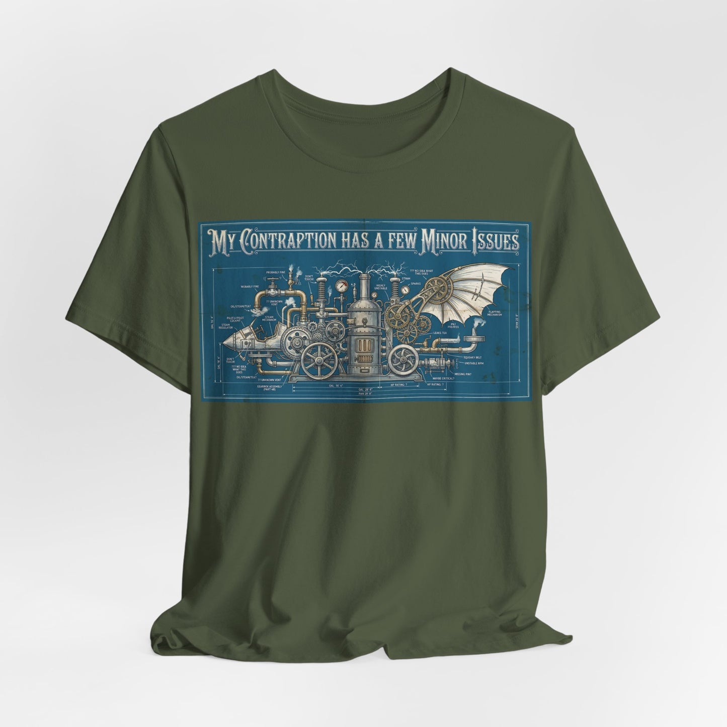 My Contraption Has a Few Minor Issues Shirt | Steampunk Engineer Tee | Maker Gift for Inventor | Funny Engineering Tshirt