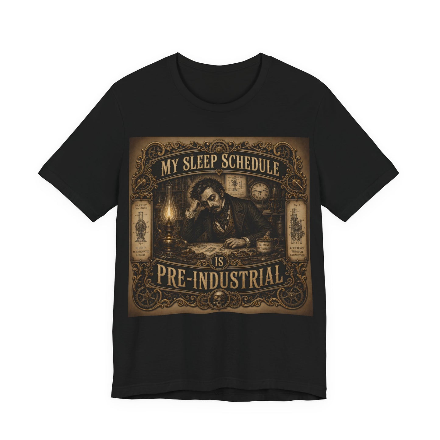 My Sleep Schedule Is Pre-Industrial Shirt | Funny Steampunk Night Owl Tee | Victorian Insomnia Gift | Goth Introvert Pocket Watch