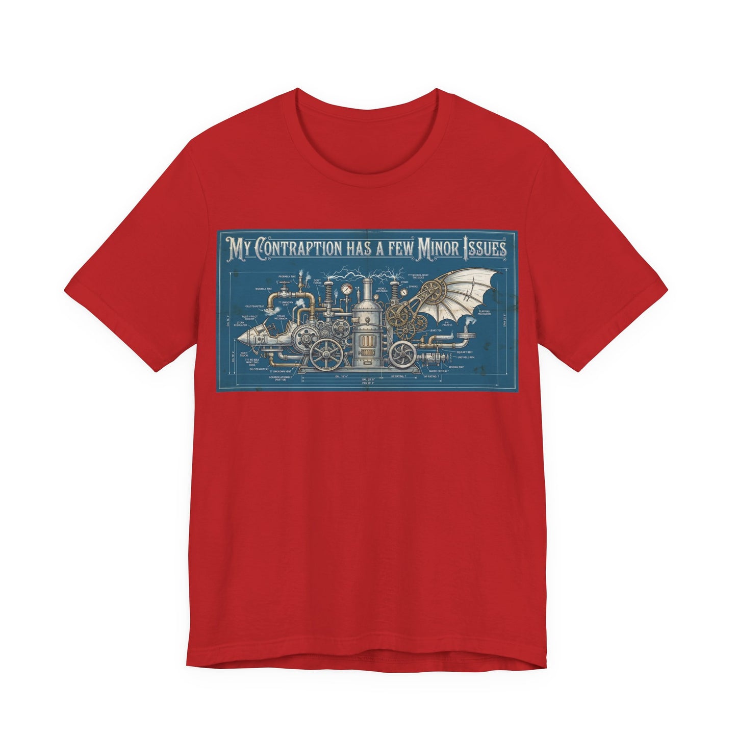 My Contraption Has a Few Minor Issues Shirt | Steampunk Engineer Tee | Maker Gift for Inventor | Funny Engineering Tshirt