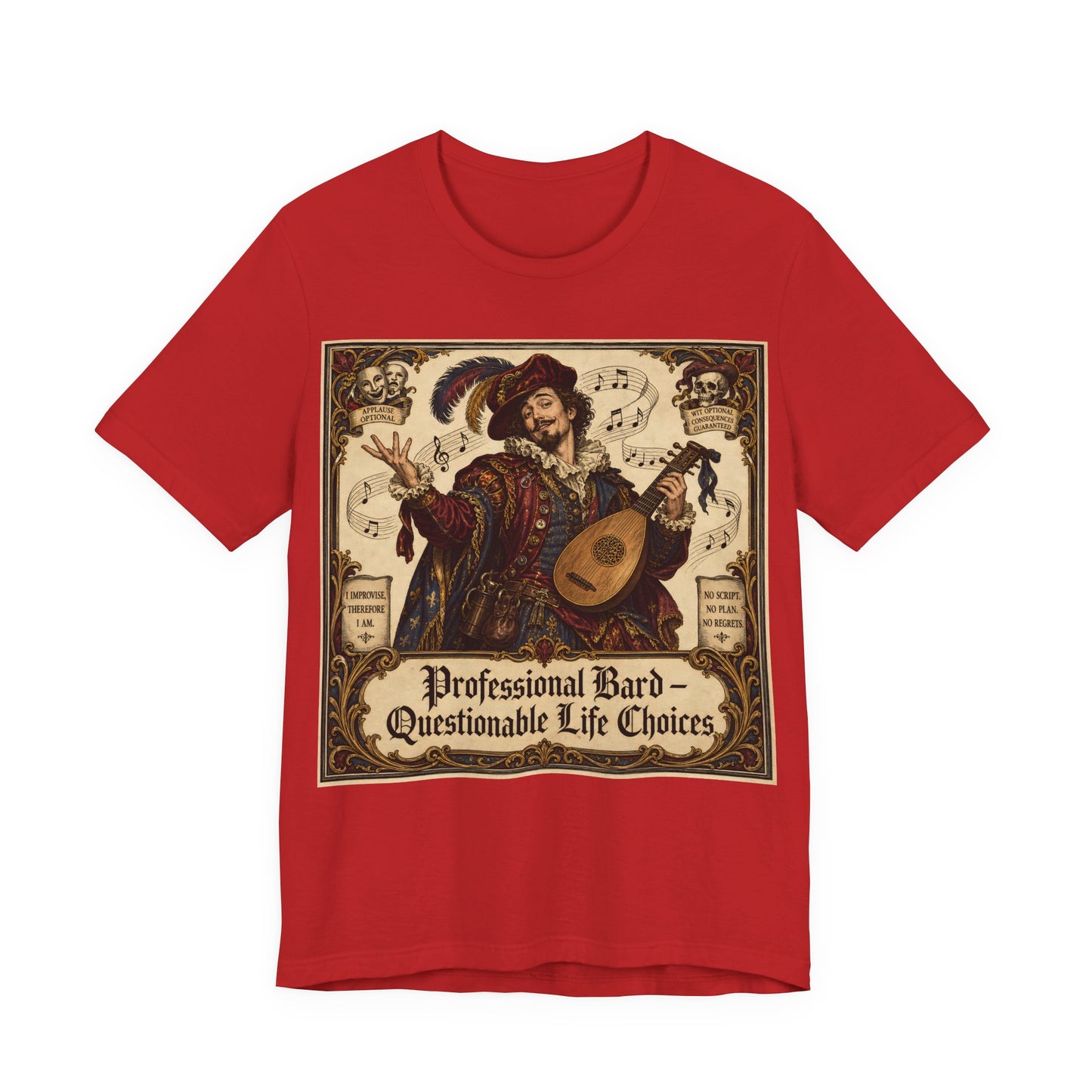 Professional Bard Questionable Life Choices Shirt | Funny Renaissance Faire Tee | TTRPG Bard Gift | Chaotic Charisma Ren Faire Tshirt