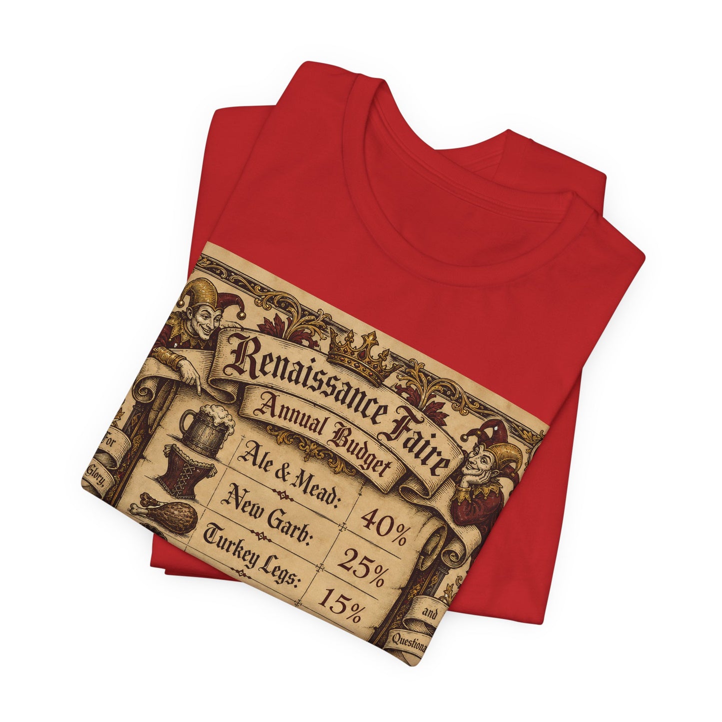 Renaissance Faire Annual Budget Shirt | Funny Ren Faire Tee | Medieval Festival Gift | Turkey Leg Mead Leather Pouch Therapy Tshirt