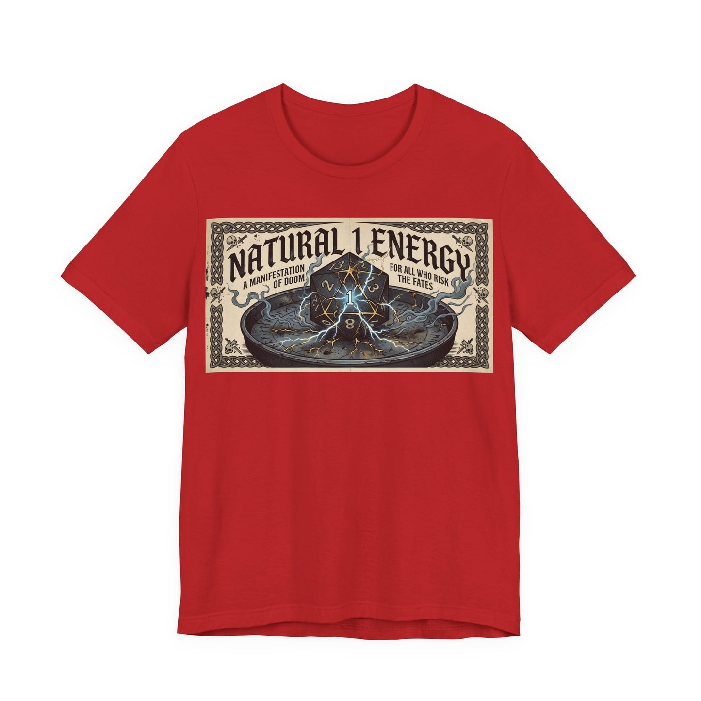 Natural 1 Energy Shirt | Funny TTRPG Gamer Tee | Dice Goblin Gift | Tabletop RPG Critical Fail d20 Bad Roll Nerd Apparel