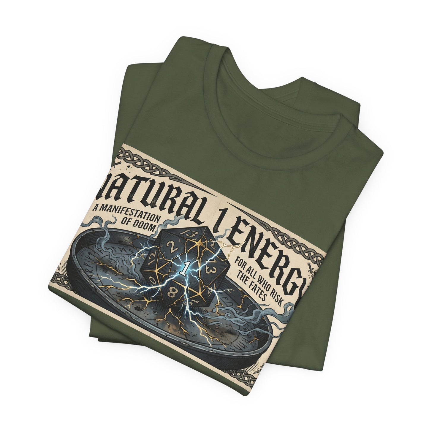 Natural 1 Energy Shirt | Funny TTRPG Gamer Tee | Dice Goblin Gift | Tabletop RPG Critical Fail d20 Bad Roll Nerd Apparel