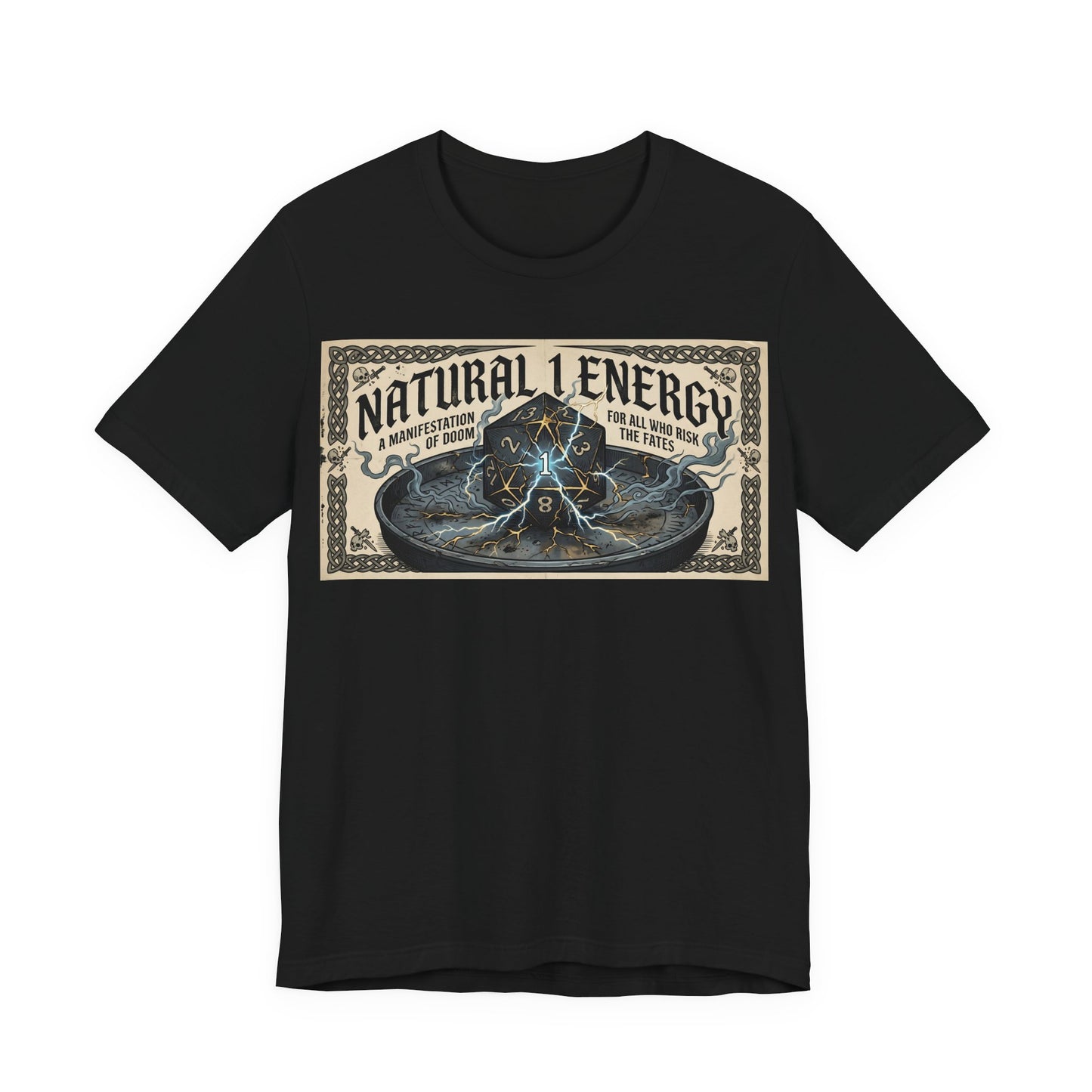 Natural 1 Energy Shirt | Funny TTRPG Gamer Tee | Dice Goblin Gift | Tabletop RPG Critical Fail d20 Bad Roll Nerd Apparel