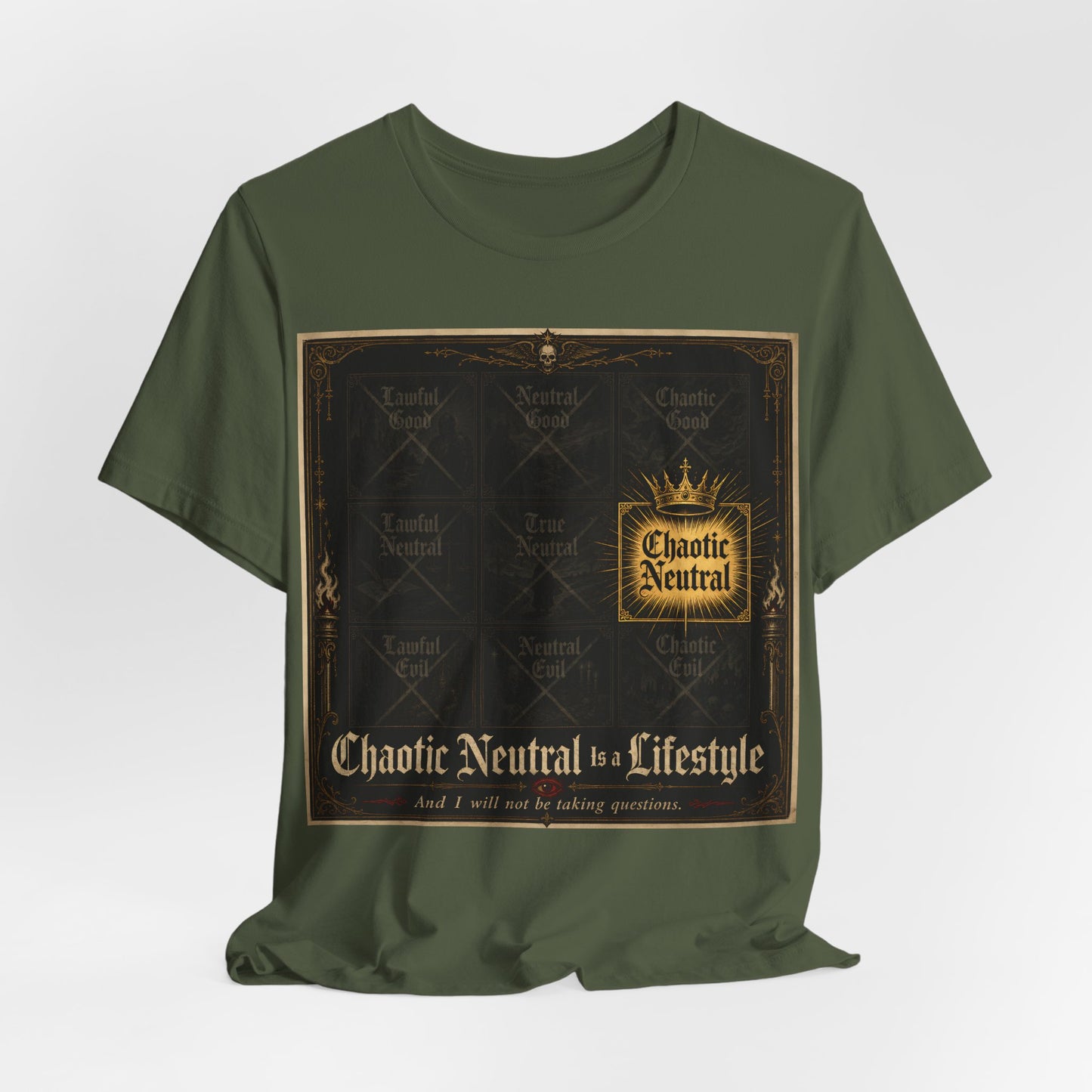 Chaotic Neutral Is a Lifestyle Shirt | TTRPG Alignment Chart Tee | Tabletop RPG Gift | Funny Gamer Unrepentant CN Tshirt