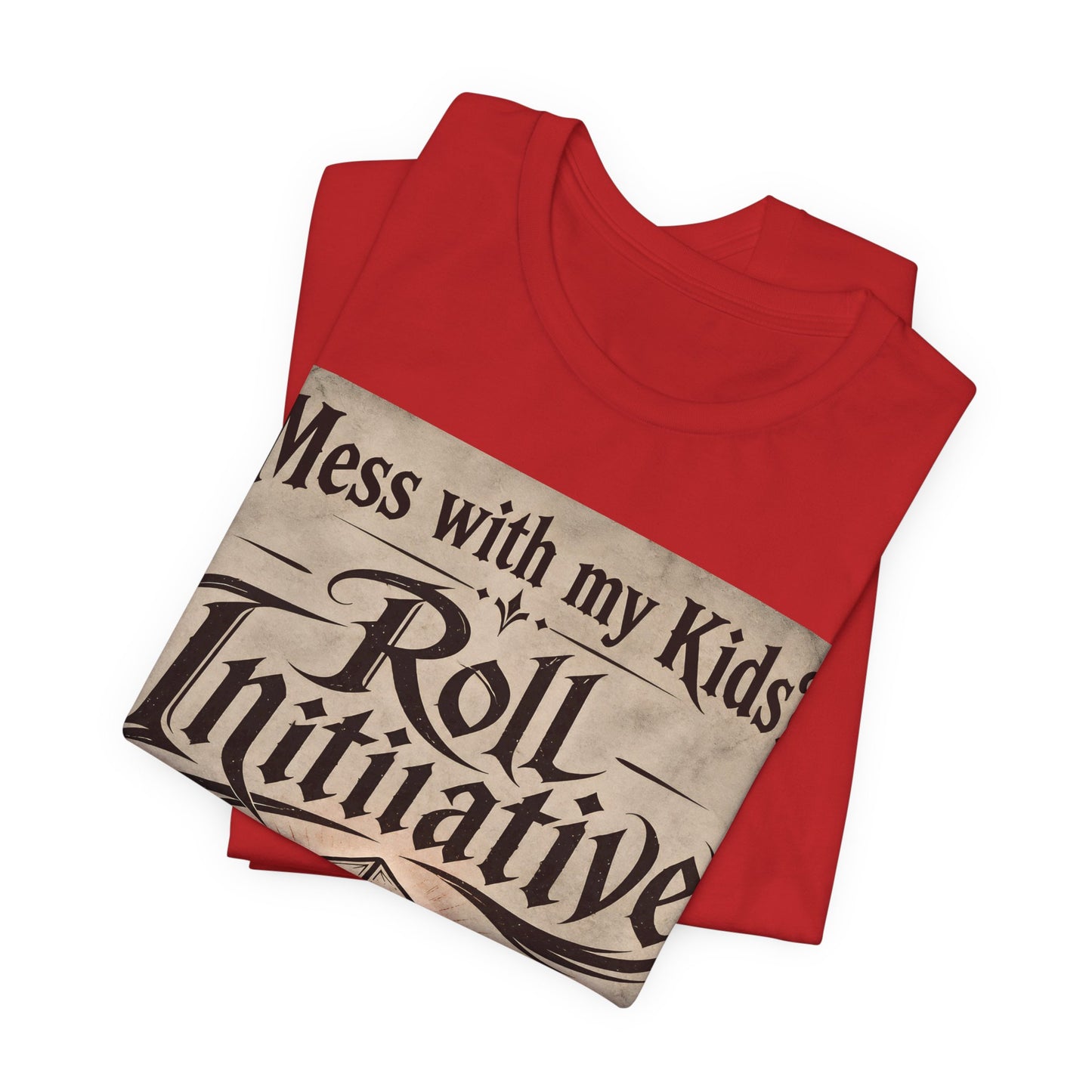 Mess With My Kids Roll Initiative I Rage Shirt | Funny TTRPG Dad Mom Tee | Tabletop RPG Parent Gift | D20 Barbarian Dice Tshirt