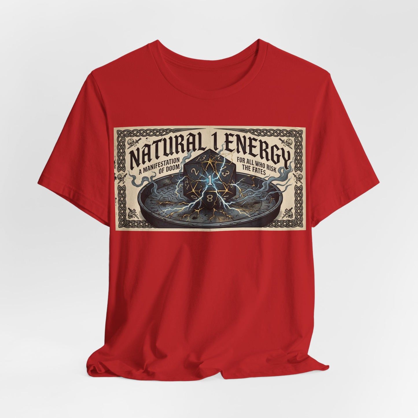 Natural 1 Energy Shirt | Funny TTRPG Gamer Tee | Dice Goblin Gift | Tabletop RPG Critical Fail d20 Bad Roll Nerd Apparel