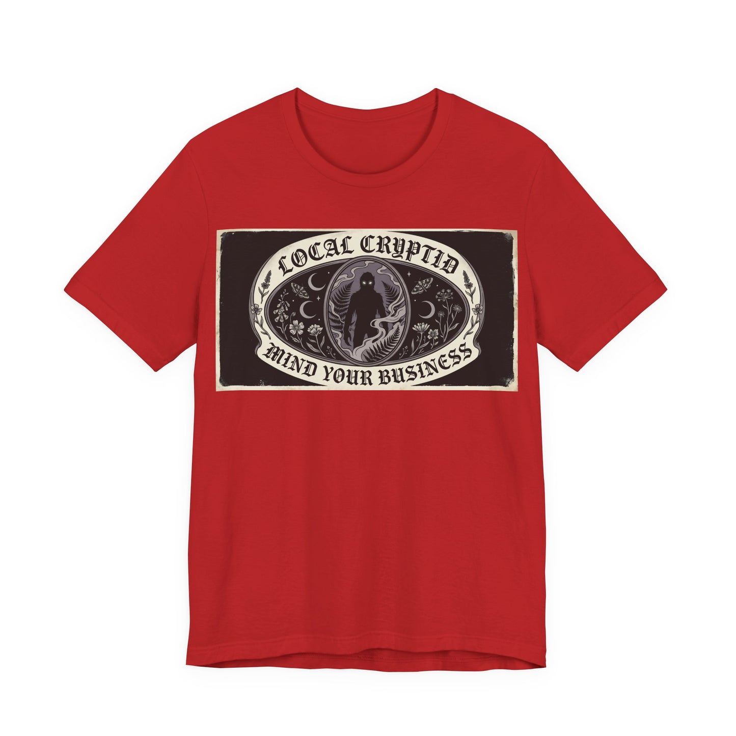 Local Cryptid Mind Your Business Shirt | Funny Goth Introvert Tee | Weird Girl Aesthetic Gift | Cryptid Sighting Vintage Poster Style