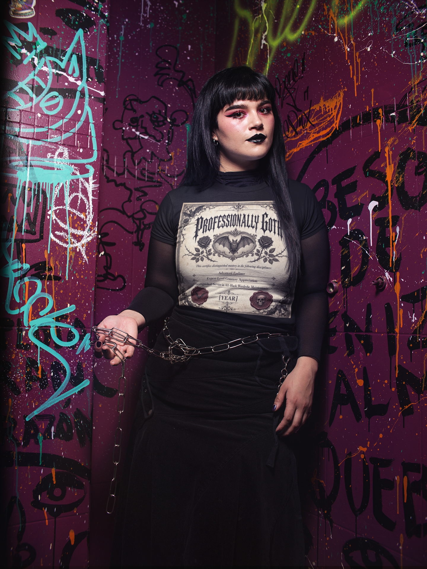 Sarcasm & Sundry Professionally Goth Since Year Unisex T-Shirt | Funny Goth Dark Humor Tee