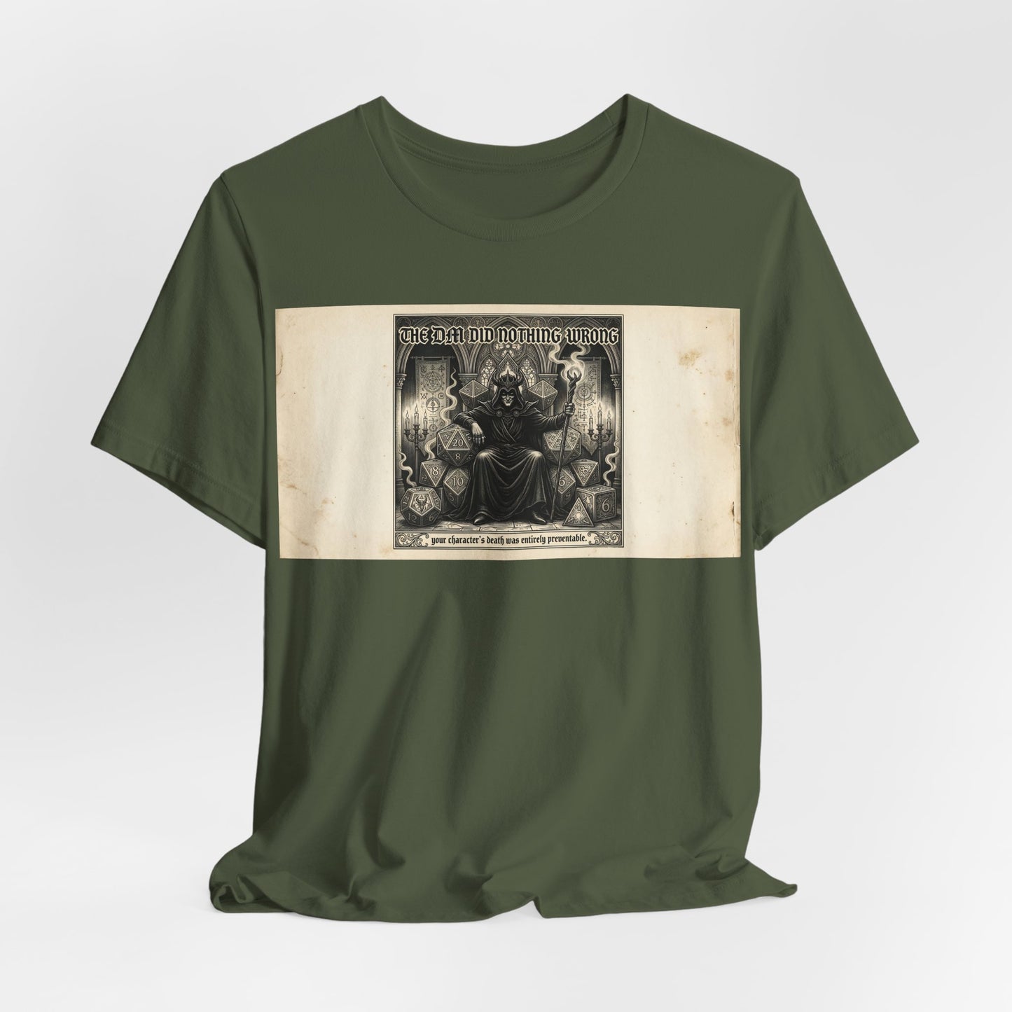 The GM Did Nothing Wrong Shirt | Funny Game Master TTRPG Tee | Tabletop RPG Gift | Dice Throne Gothic Blackletter | Role Playing Gamer
