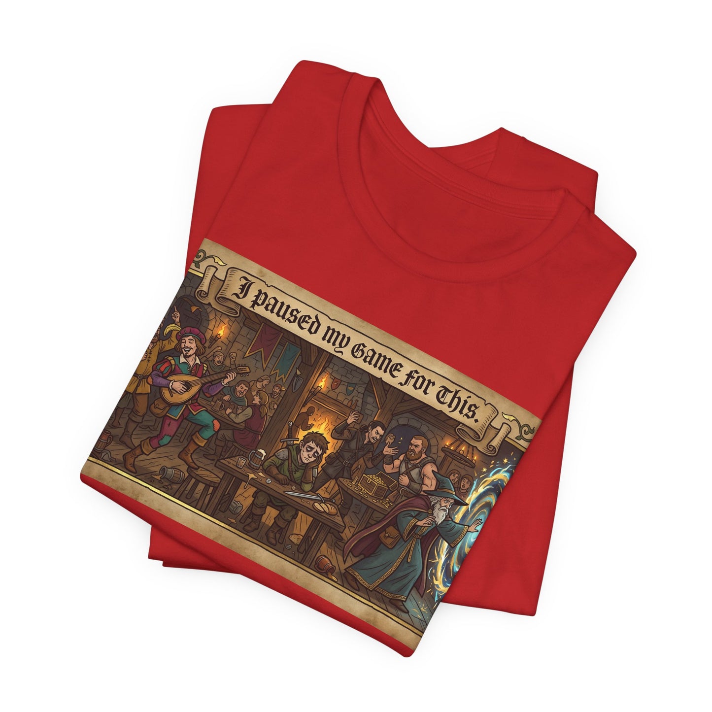 I Paused My Game for This Shirt | Funny TTRPG Gamer Tee | Tabletop RPG Player Gift | Gaming Session D20 Dice Tshirt
