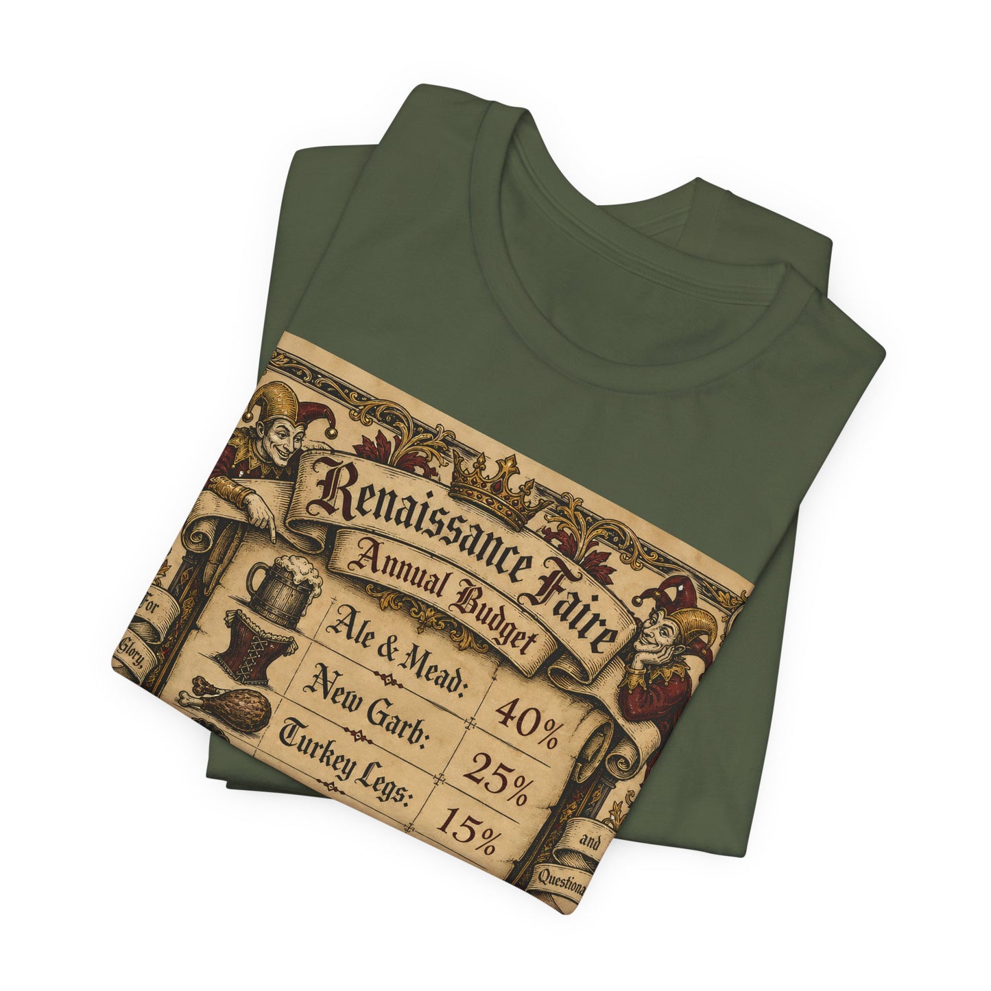 Renaissance Faire Annual Budget Shirt | Funny Ren Faire Tee | Medieval Festival Gift | Turkey Leg Mead Leather Pouch Therapy Tshirt