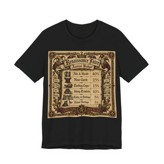 Renaissance Faire Annual Budget Shirt | Funny Ren Faire Tee | Medieval Festival Gift | Turkey Leg Mead Leather Pouch Therapy Tshirt