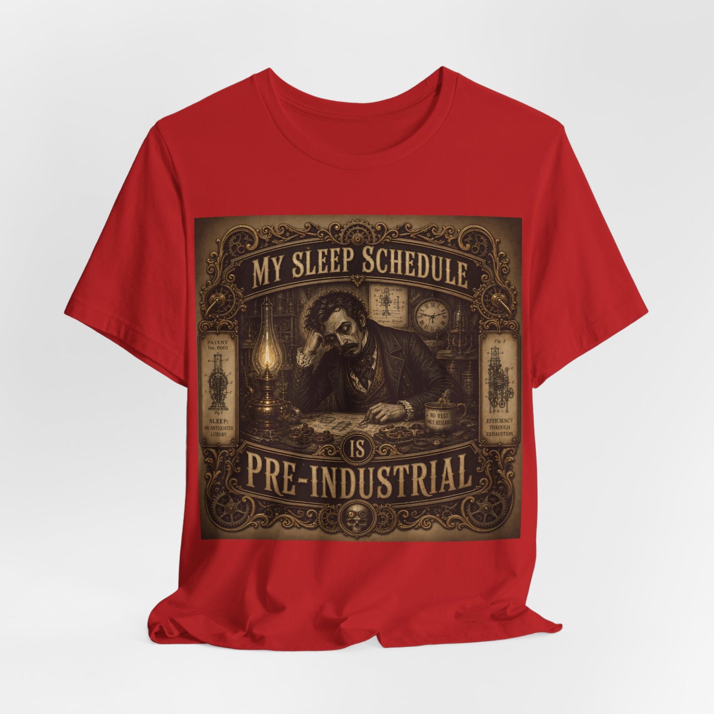 My Sleep Schedule Is Pre-Industrial Shirt | Funny Steampunk Night Owl Tee | Victorian Insomnia Gift | Goth Introvert Pocket Watch