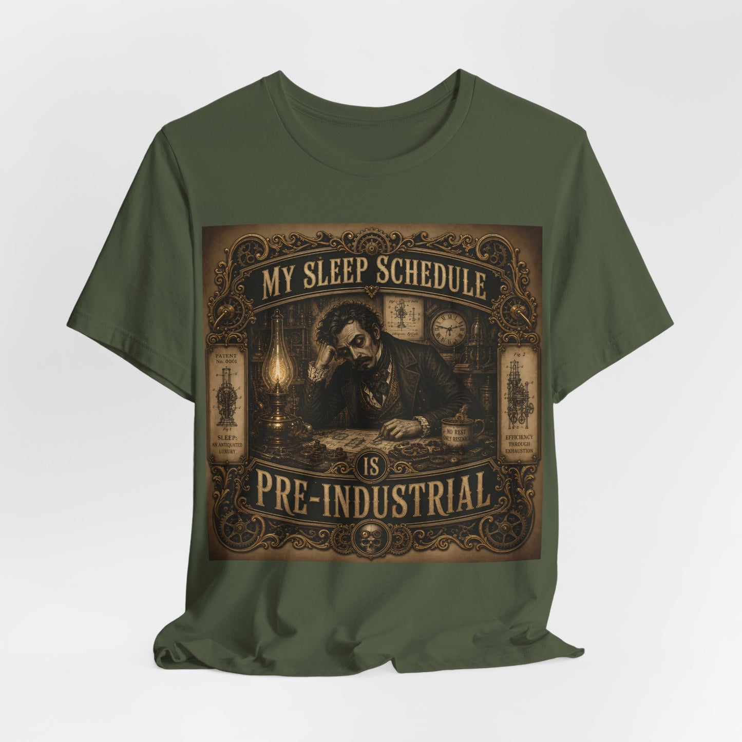 My Sleep Schedule Is Pre-Industrial Shirt | Funny Steampunk Night Owl Tee | Victorian Insomnia Gift | Goth Introvert Pocket Watch