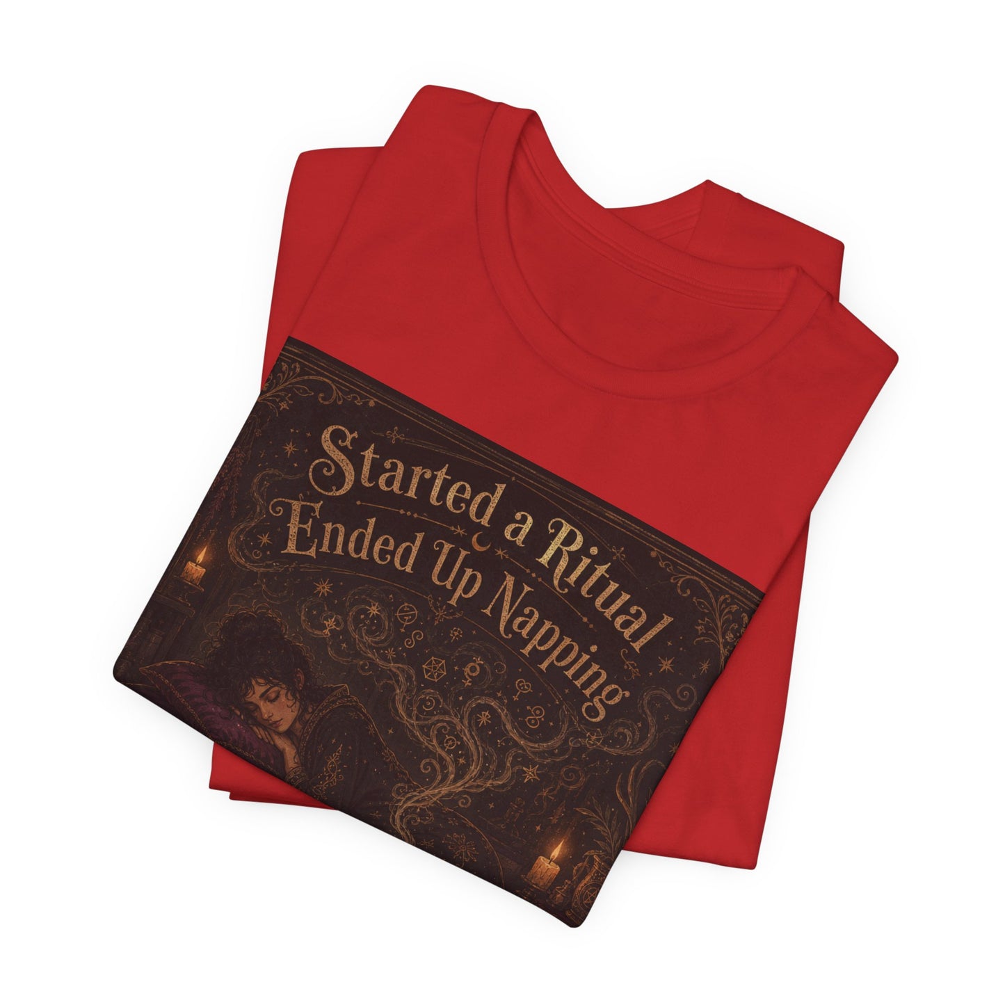 Started a Ritual Ended Up Napping Shirt | Funny Pagan Witch Tee | Tired Spiritual Practitioner Gift | Meditation Sleepy Witchcraft