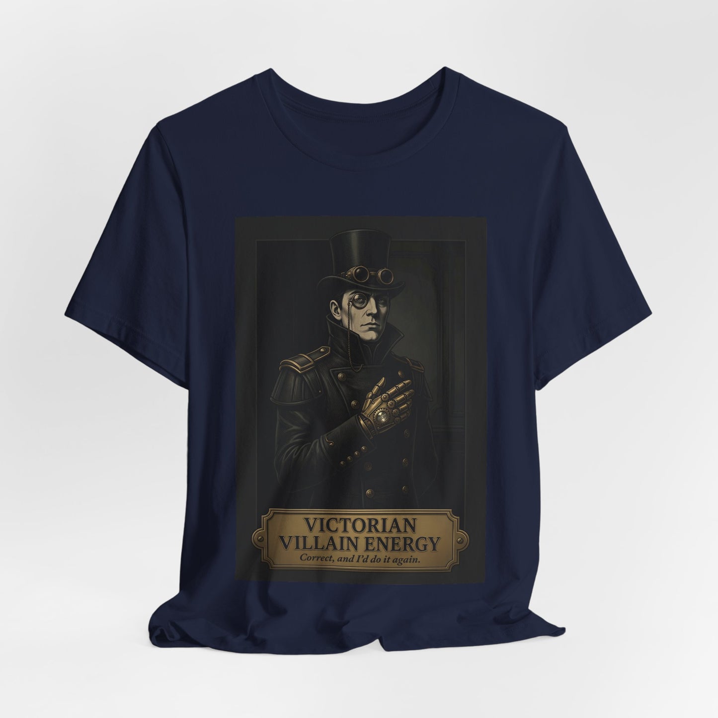 Victorian Villain Energy Shirt | Steampunk Unisex Tee | Goth Dark Academia Gift | Villain Era Top Hat Monocle Aesthetic Clothing