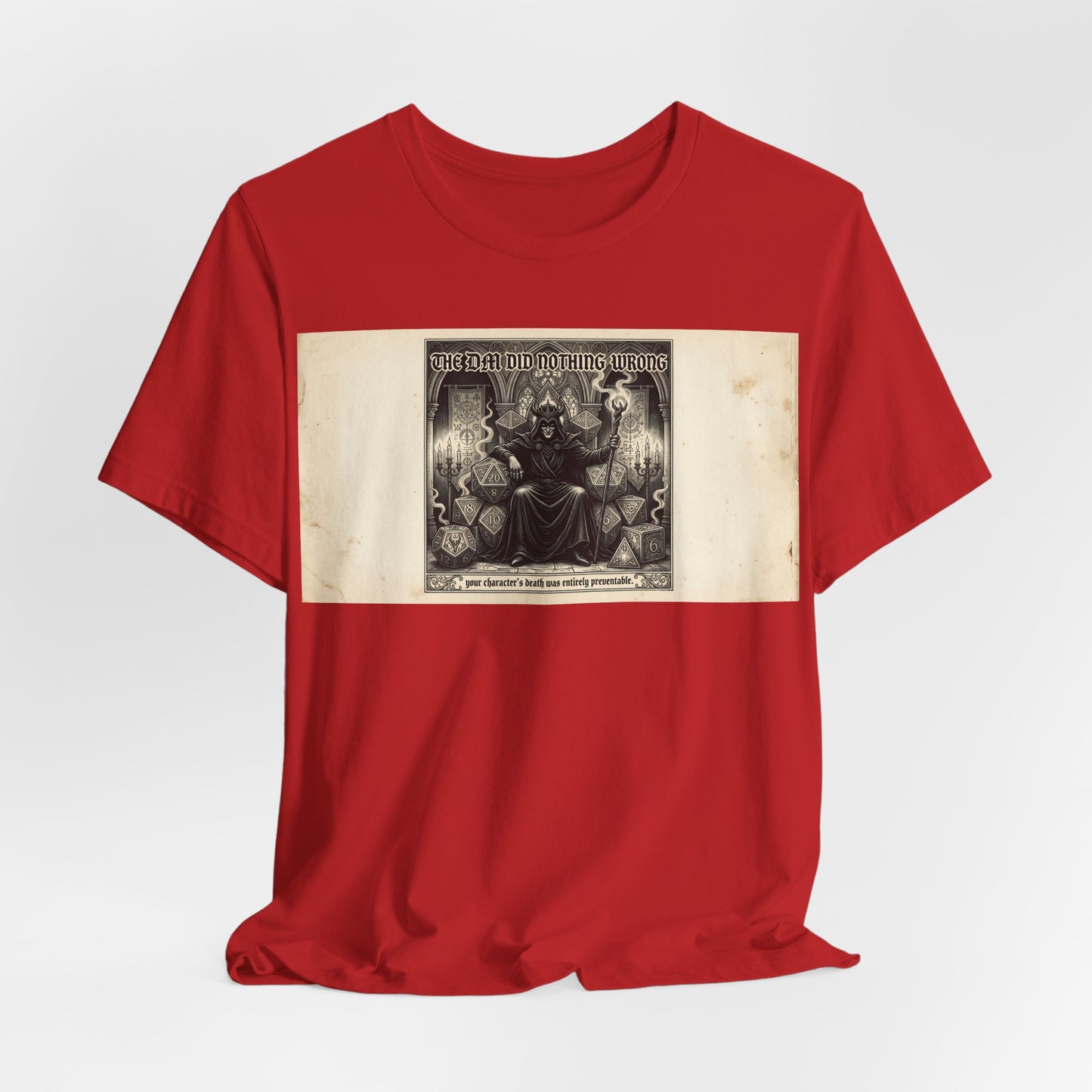 The GM Did Nothing Wrong Shirt | Funny Game Master TTRPG Tee | Tabletop RPG Gift | Dice Throne Gothic Blackletter | Role Playing Gamer