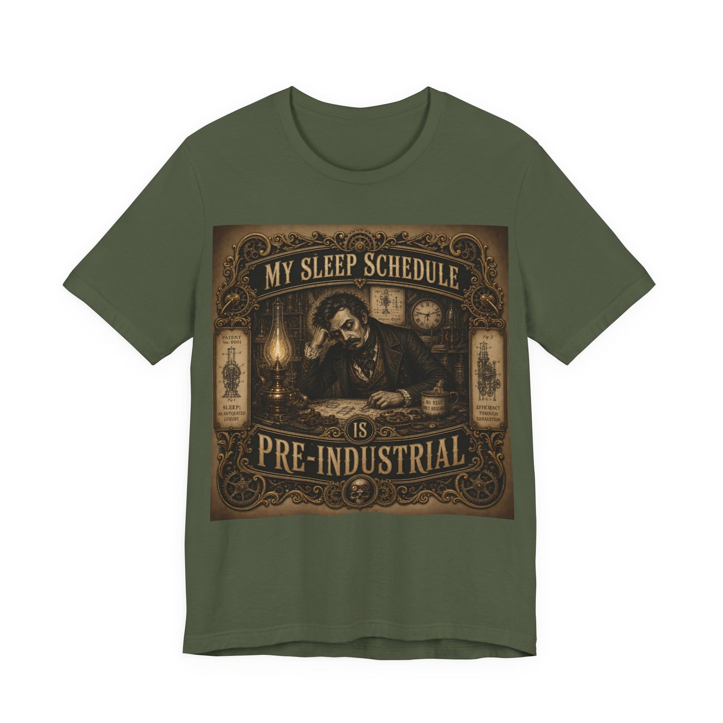 My Sleep Schedule Is Pre-Industrial Shirt | Funny Steampunk Night Owl Tee | Victorian Insomnia Gift | Goth Introvert Pocket Watch
