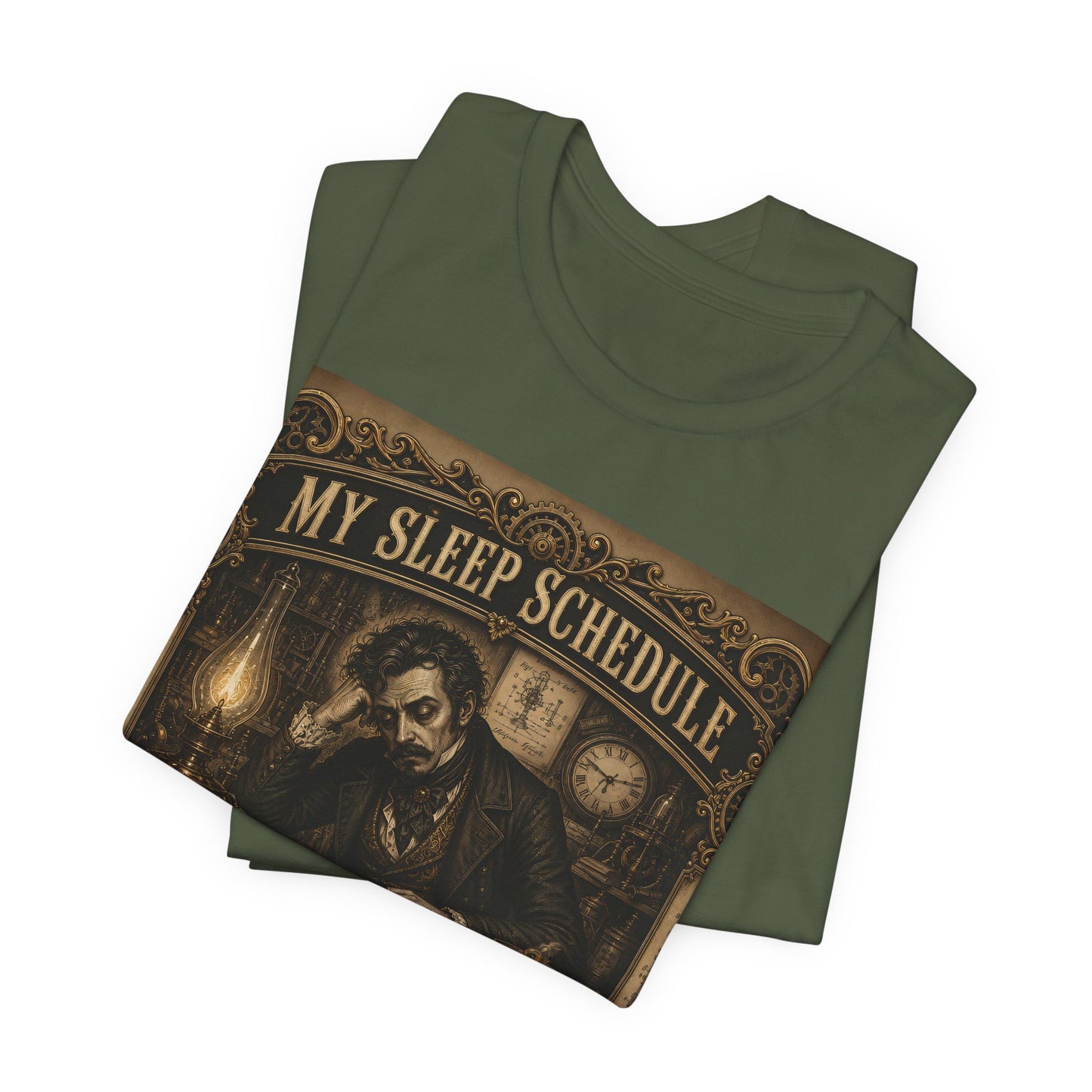 My Sleep Schedule Is Pre-Industrial Shirt | Funny Steampunk Night Owl Tee | Victorian Insomnia Gift | Goth Introvert Pocket Watch