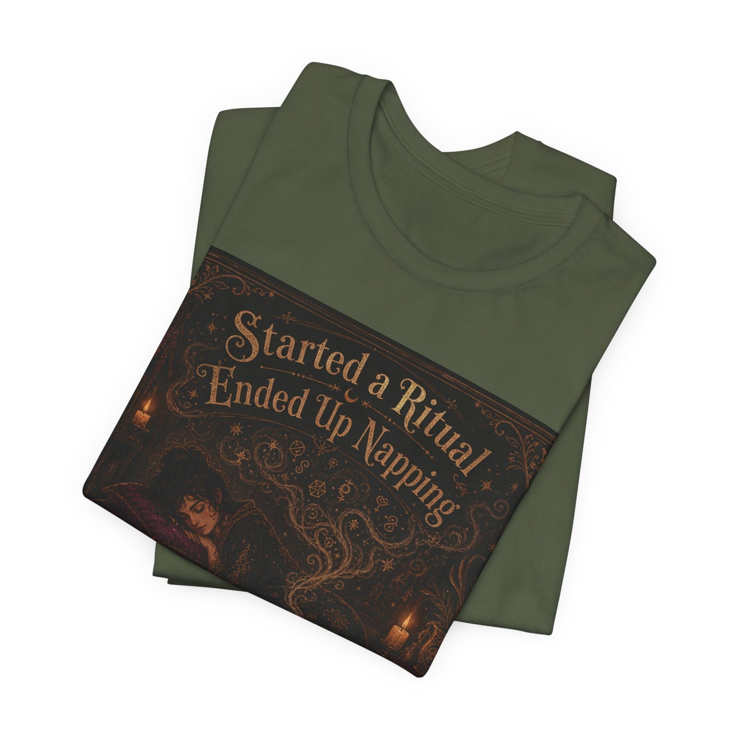 Started a Ritual Ended Up Napping Shirt | Funny Pagan Witch Tee | Tired Spiritual Practitioner Gift | Meditation Sleepy Witchcraft