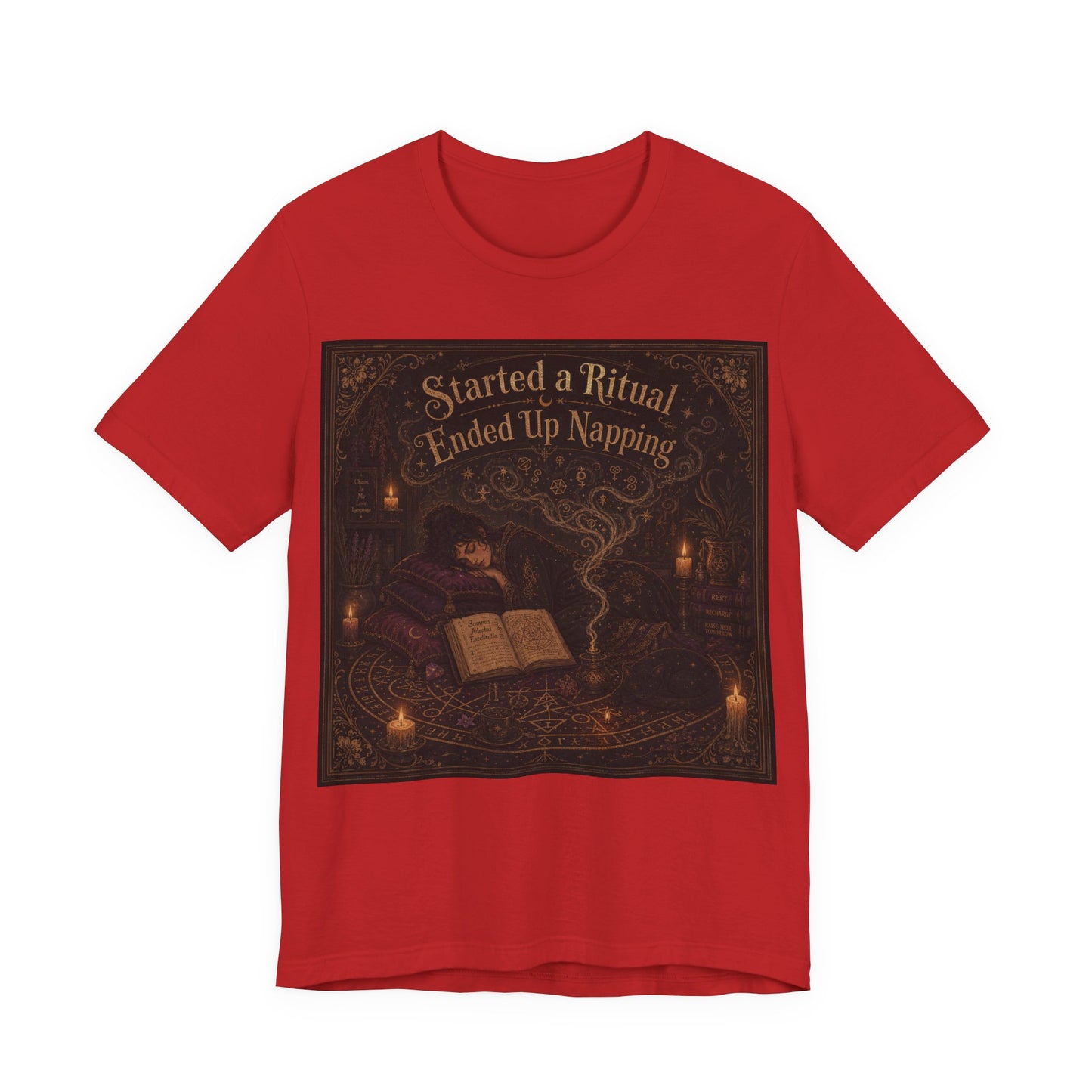 Started a Ritual Ended Up Napping Shirt | Funny Pagan Witch Tee | Tired Spiritual Practitioner Gift | Meditation Sleepy Witchcraft