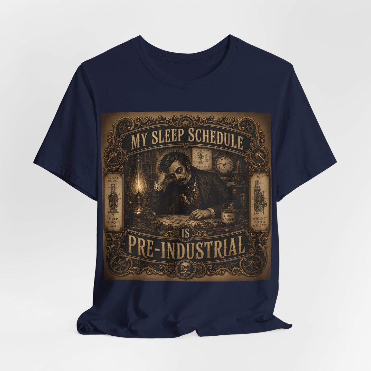 My Sleep Schedule Is Pre-Industrial Shirt | Funny Steampunk Night Owl Tee | Victorian Insomnia Gift | Goth Introvert Pocket Watch