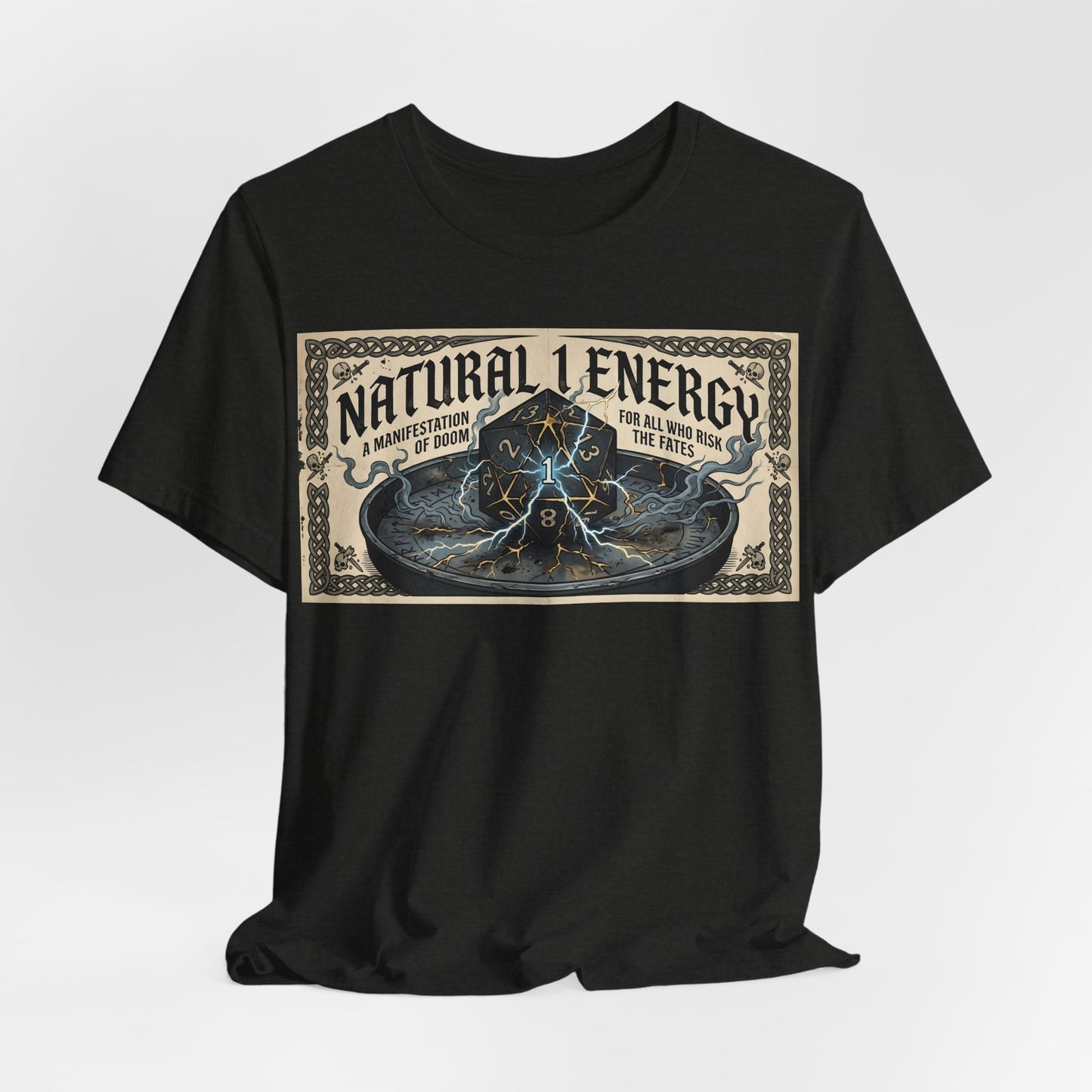 Natural 1 Energy Shirt | Funny TTRPG Gamer Tee | Dice Goblin Gift | Tabletop RPG Critical Fail d20 Bad Roll Nerd Apparel