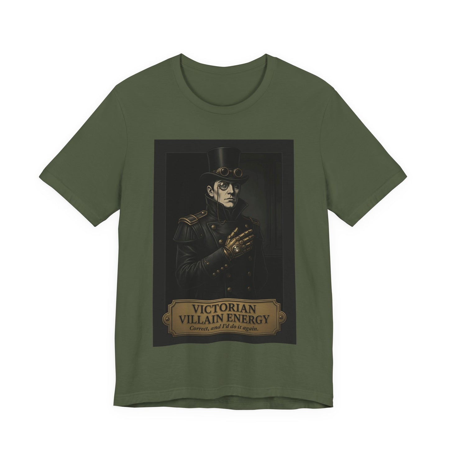 Victorian Villain Energy Shirt | Steampunk Unisex Tee | Goth Dark Academia Gift | Villain Era Top Hat Monocle Aesthetic Clothing