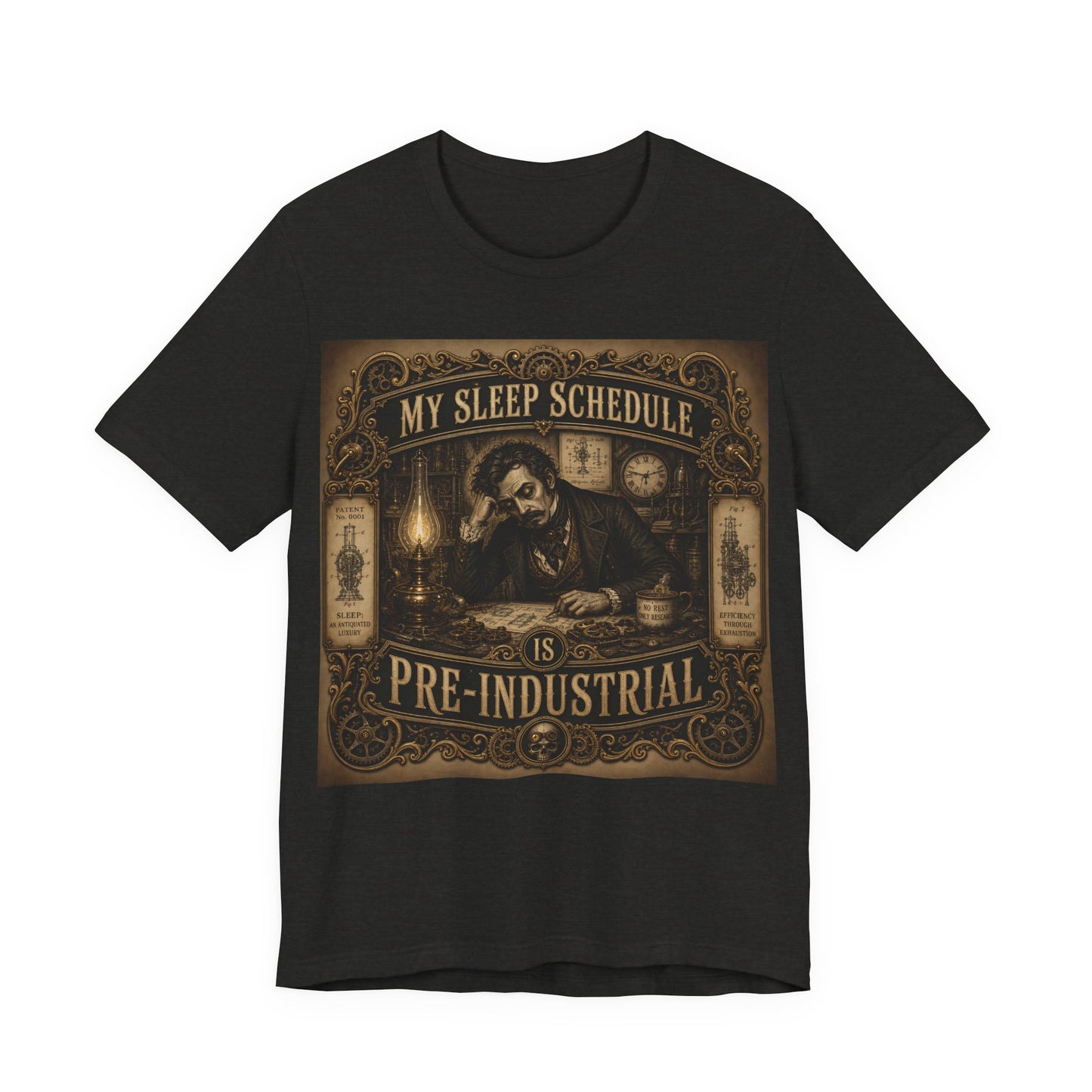 My Sleep Schedule Is Pre-Industrial Shirt | Funny Steampunk Night Owl Tee | Victorian Insomnia Gift | Goth Introvert Pocket Watch