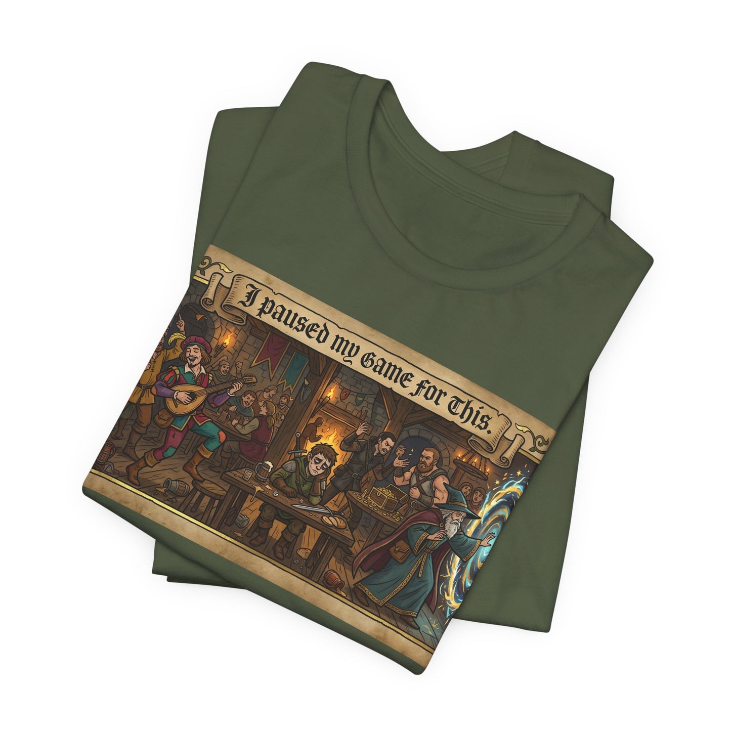 I Paused My Game for This Shirt | Funny TTRPG Gamer Tee | Tabletop RPG Player Gift | Gaming Session D20 Dice Tshirt