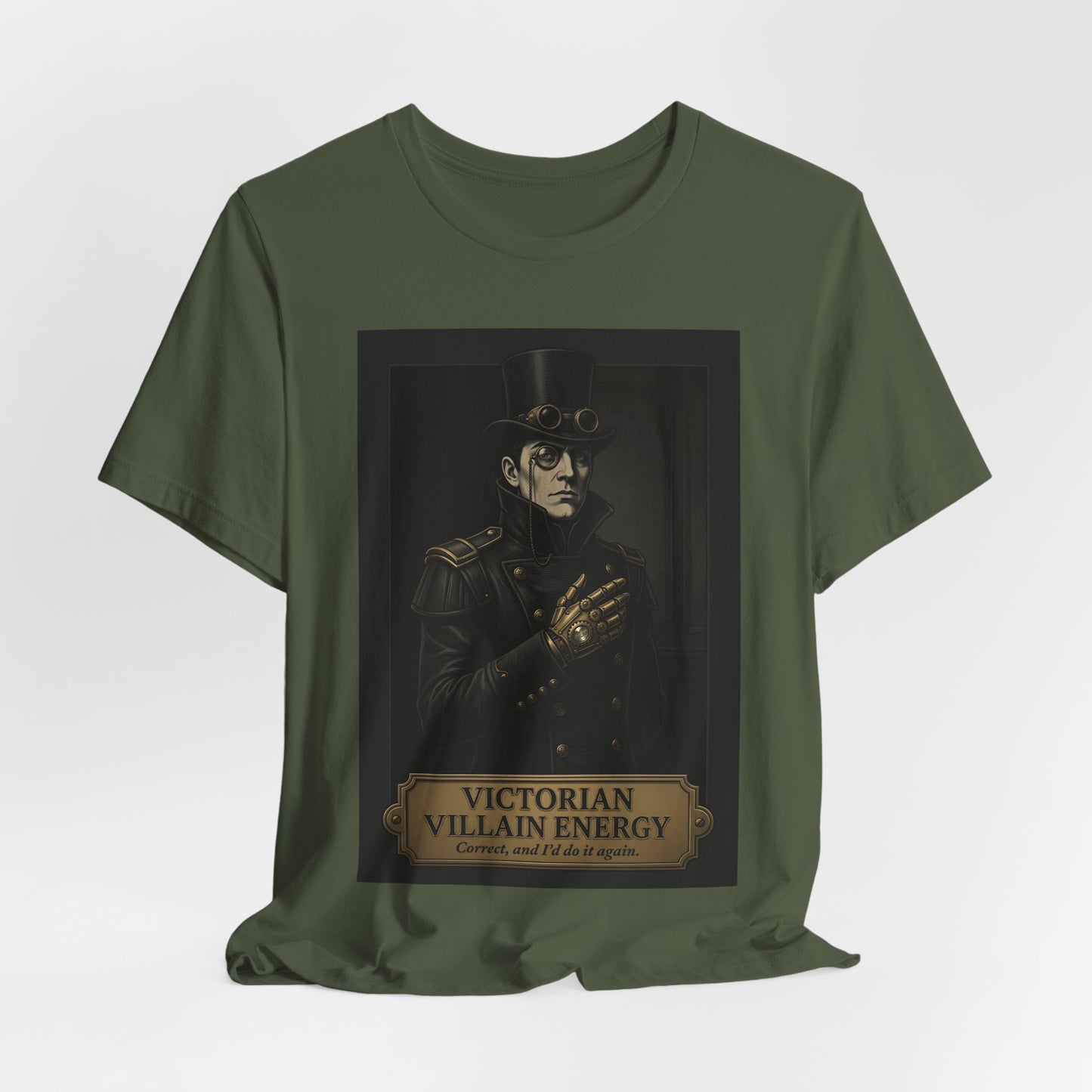 Victorian Villain Energy Shirt | Steampunk Unisex Tee | Goth Dark Academia Gift | Villain Era Top Hat Monocle Aesthetic Clothing