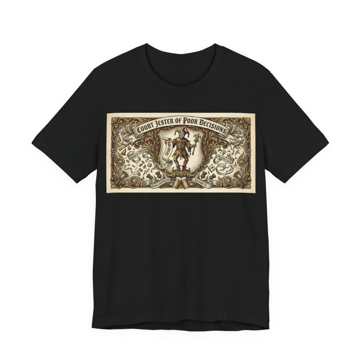 Court Jester of Poor Decisions Shirt | Renaissance Faire Tee | Ren Faire Gift |  - Black