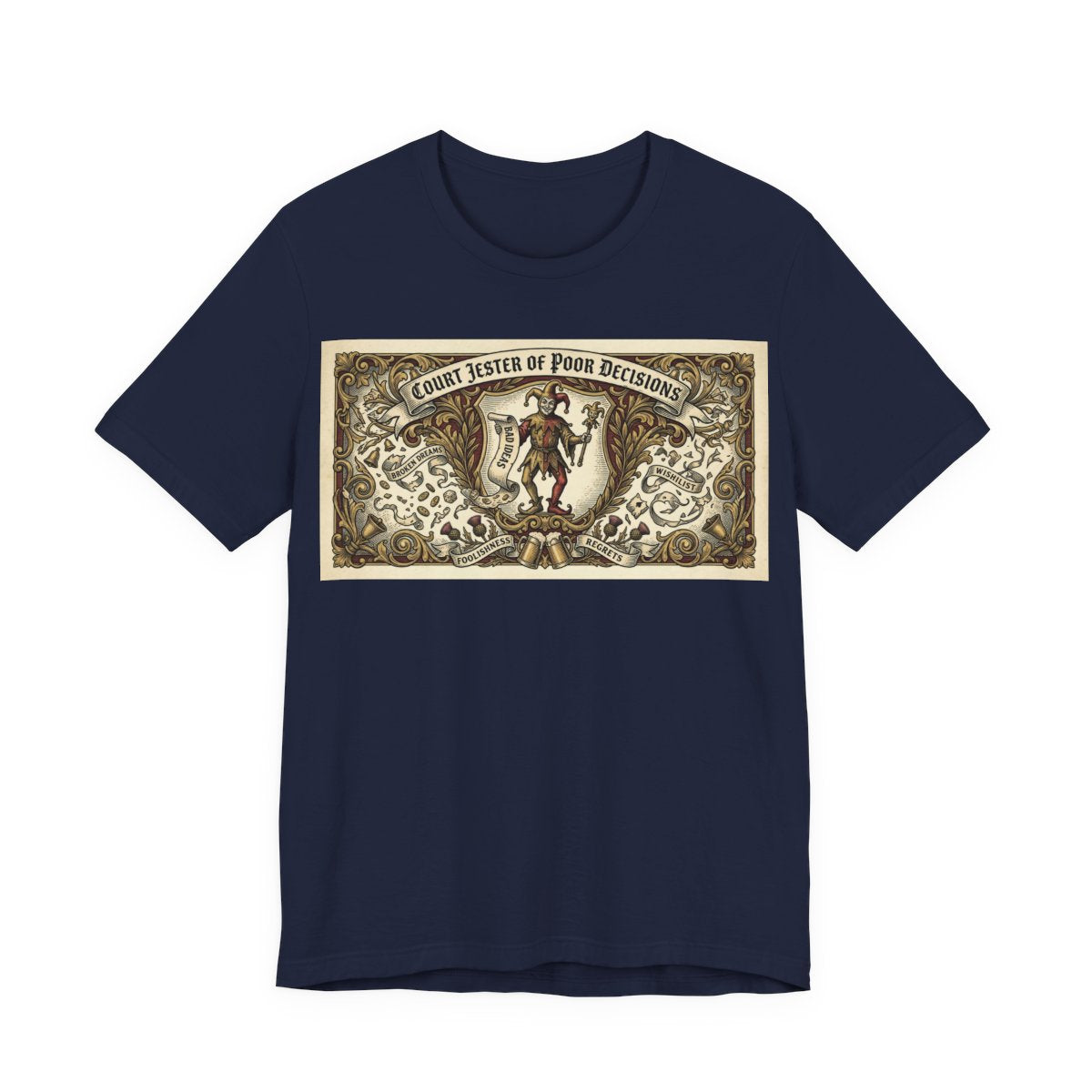 Court Jester of Poor Decisions Shirt | Renaissance Faire Tee | Ren Faire Gift |  - Navy