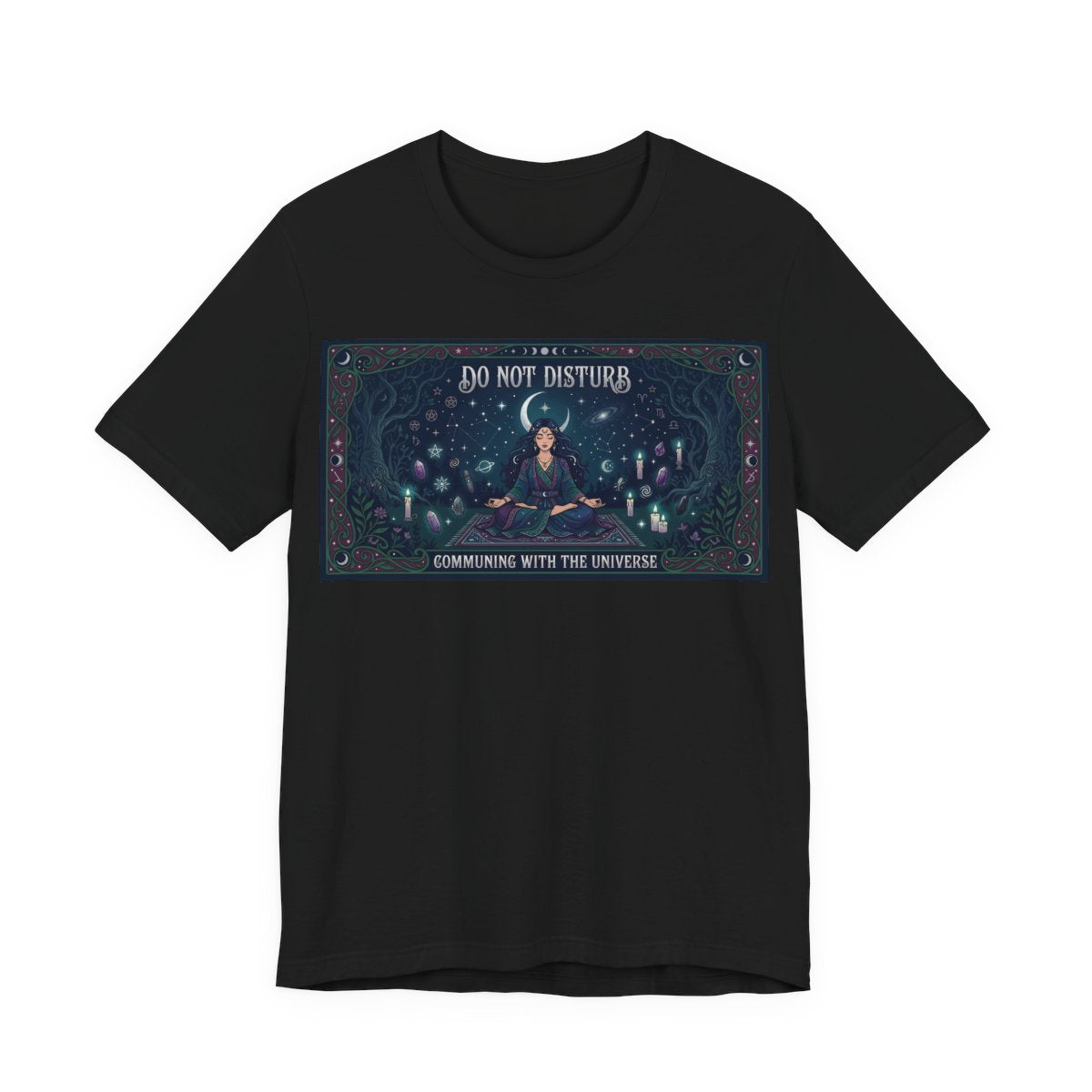 Do Not Disturb Communing With Universe Shirt | Pagan Witch Tee | Spiritual Intro - Black