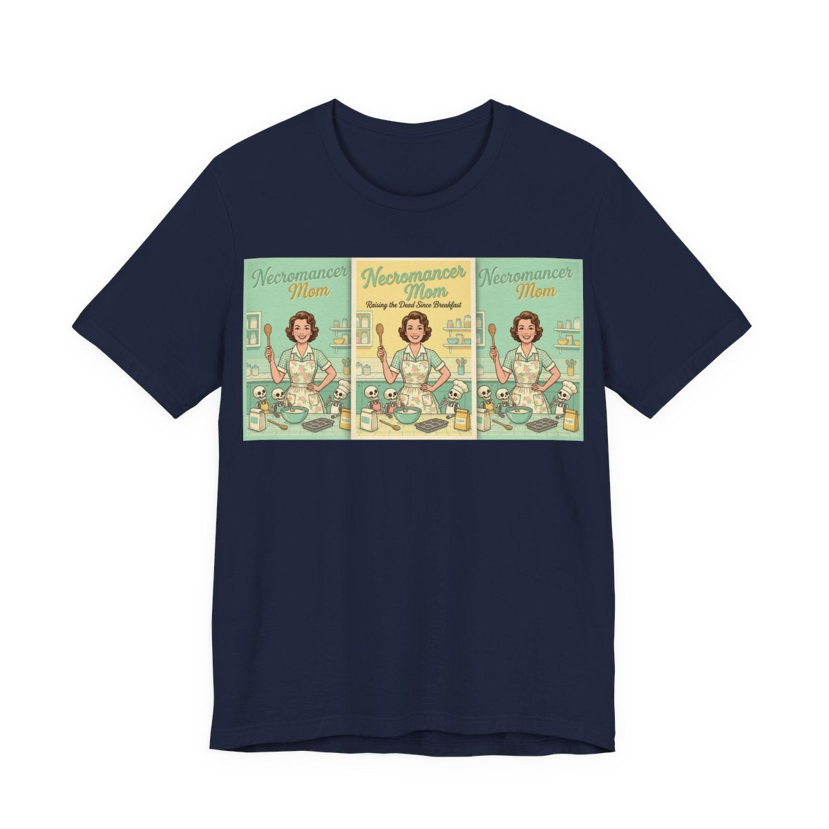 Necromancer Mom Shirt | Funny Gamer Parent Tee | TTRPG Mom Gift | Witch Mom Skel - Navy
