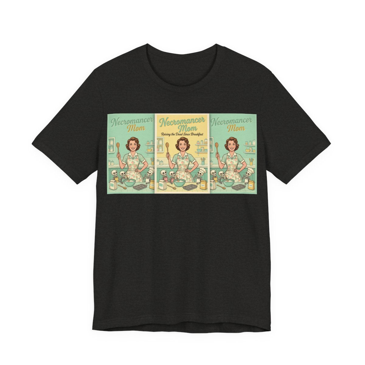 Necromancer Mom Shirt | Funny Gamer Parent Tee | TTRPG Mom Gift | Witch Mom Skel - Black Heather